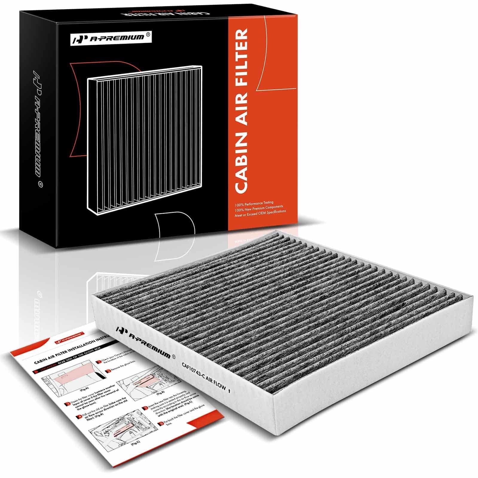Cabin Air Filter with Activated Carbon Compatible with Dodge, Chrysler, Nissan, Infiniti, Volkswagen & Ram model - Grand Caravan, Town & Country, Titan, Armada, Q50, G37, QX80, Q60, M35