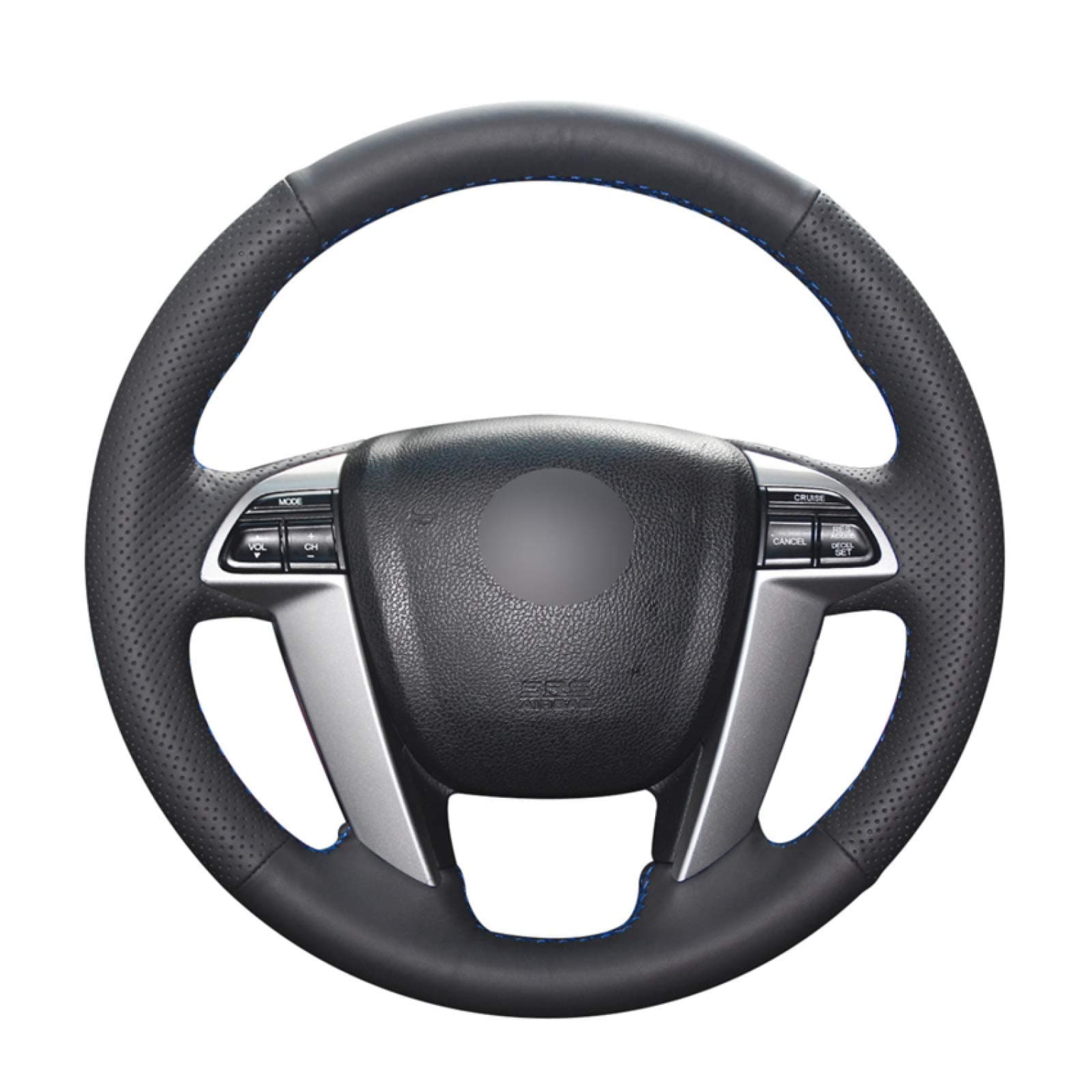 For Honda Accord 8 2008-2012 Odyssey 2011-2017 Crosstour 2012, Hand-stitched Black PU Artificial Leather Car Steering Wheel Cover