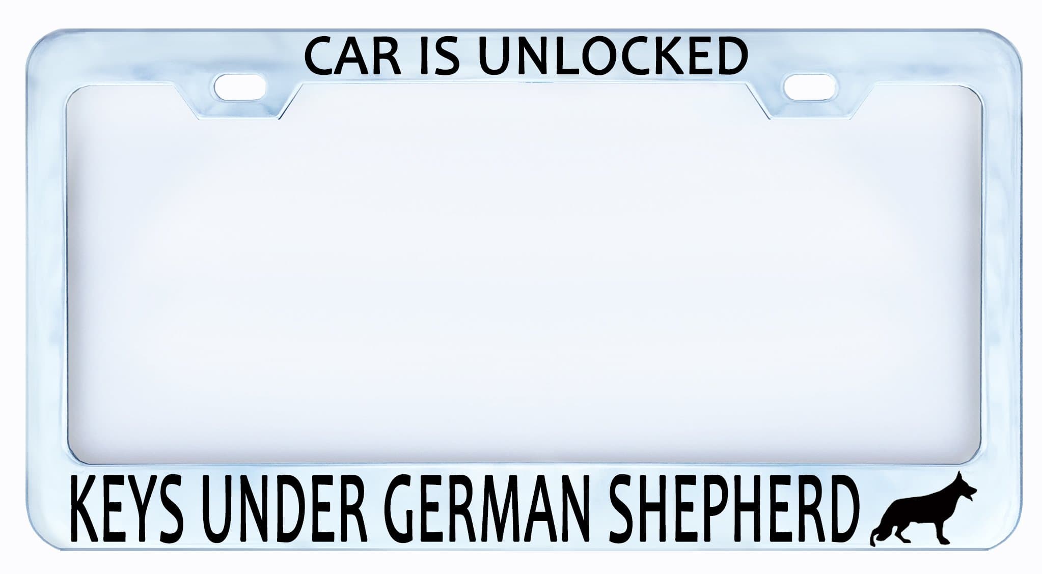 customamericans CAR is Unlocked Keys Under German Shepherd Dog Paw License Plate Frame Tag Weatherproof