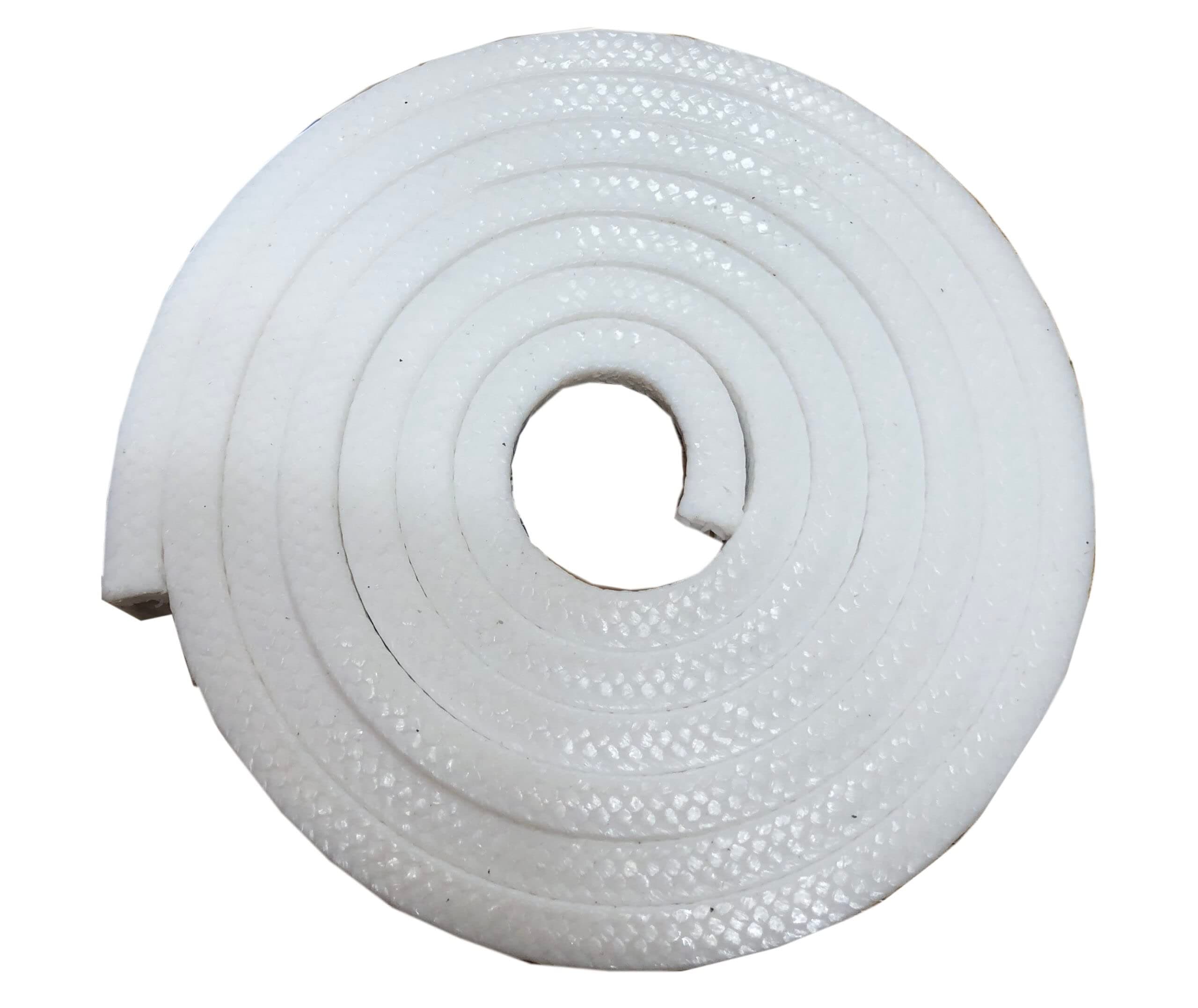 1400L - Pure Virgin PTFE Braided Compression Packing, Clean White, Oil Lubricated, for Pump Valve or Mechanical Seal, 1/2" x 1/2", 8 feet