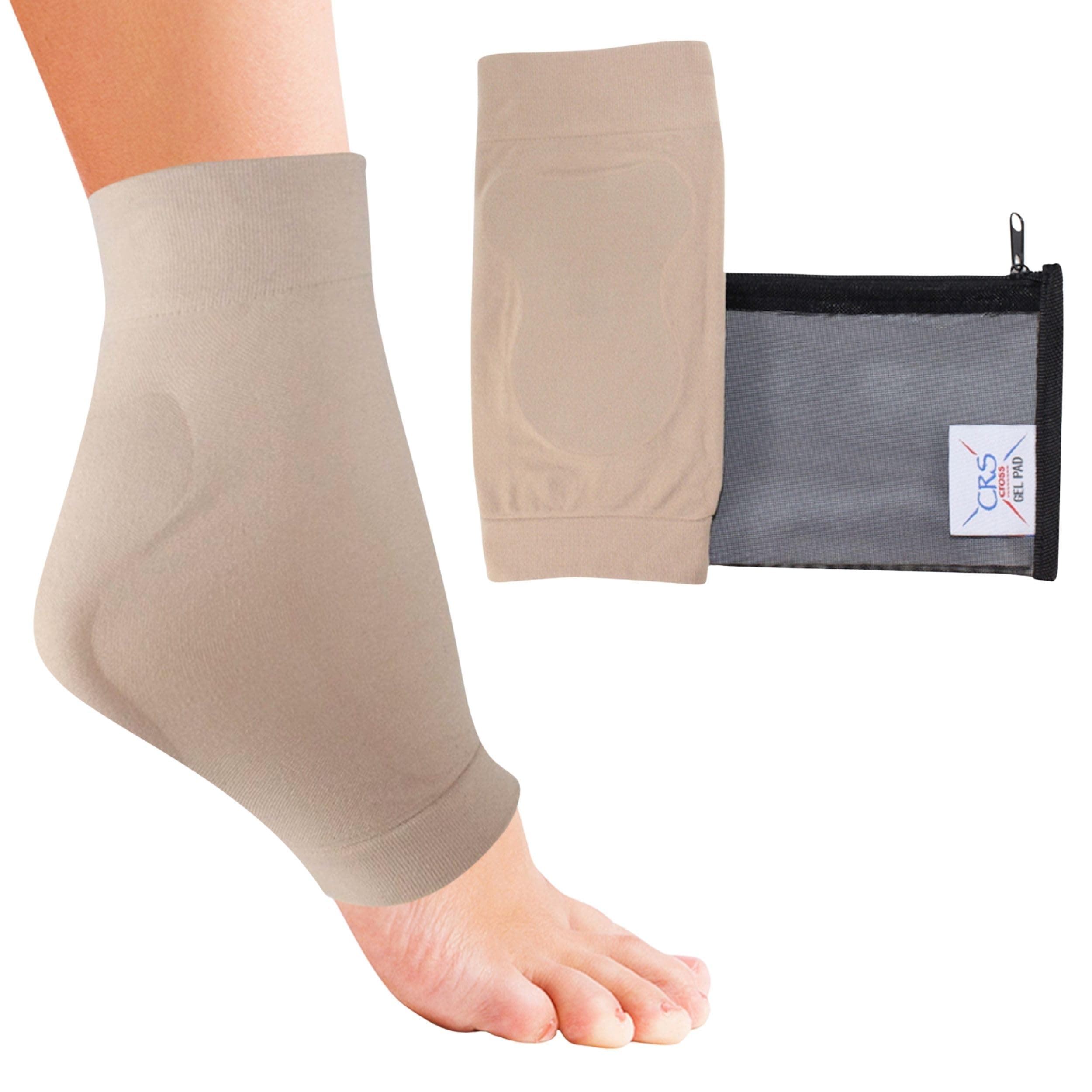 Achilles Heel Sleeve - Pair of Premium Padded Compression Gel Sleeve/Sock for Cushion & Protection of Haglunds Bump, Achilles Tendonitis, and Bursitis (One size fits most)