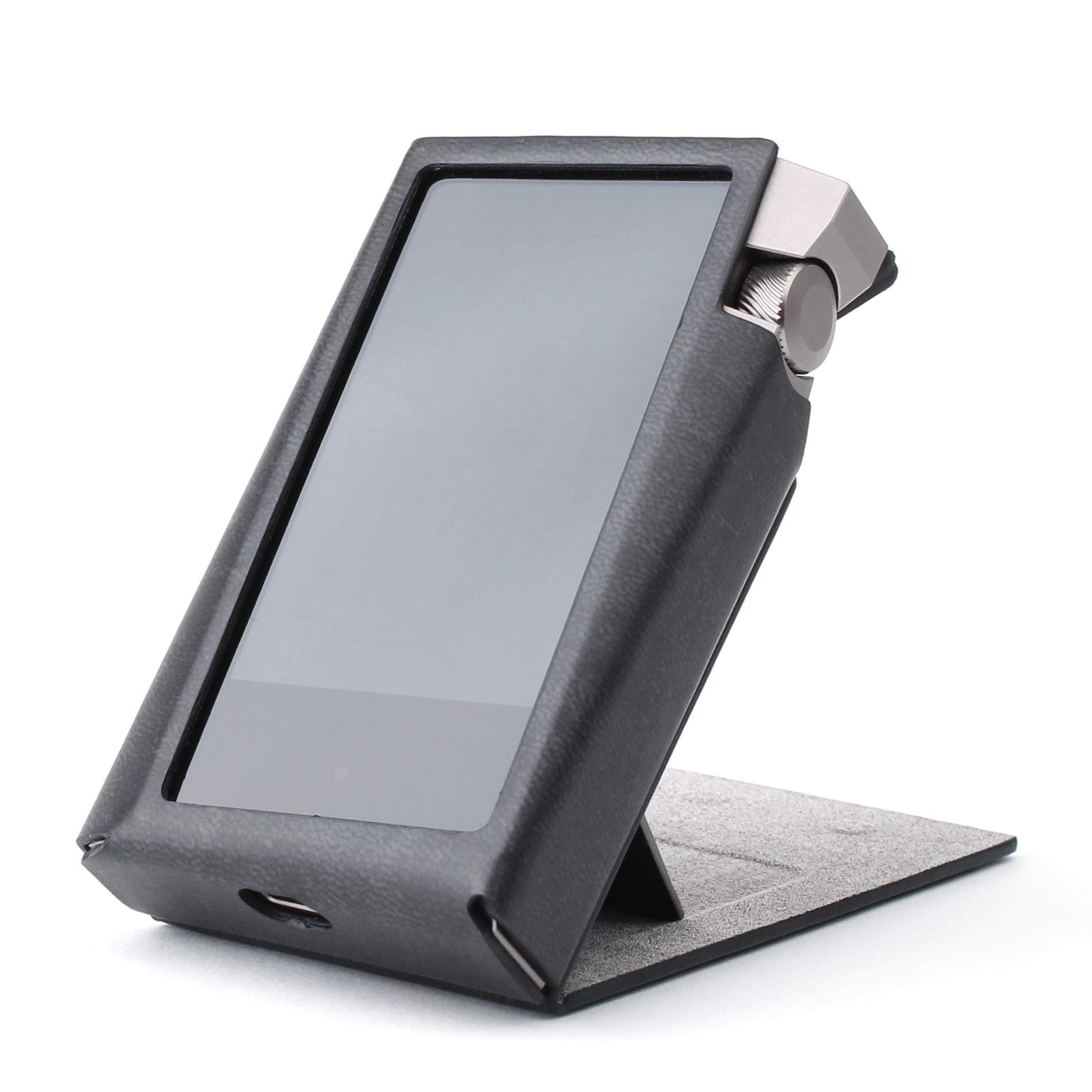 For Astell&Kern A&norma SR15, Hand Crafted MITER PU Leather Standing Case Cover [Patented A&norma SR 15 Cover] (Light Black)