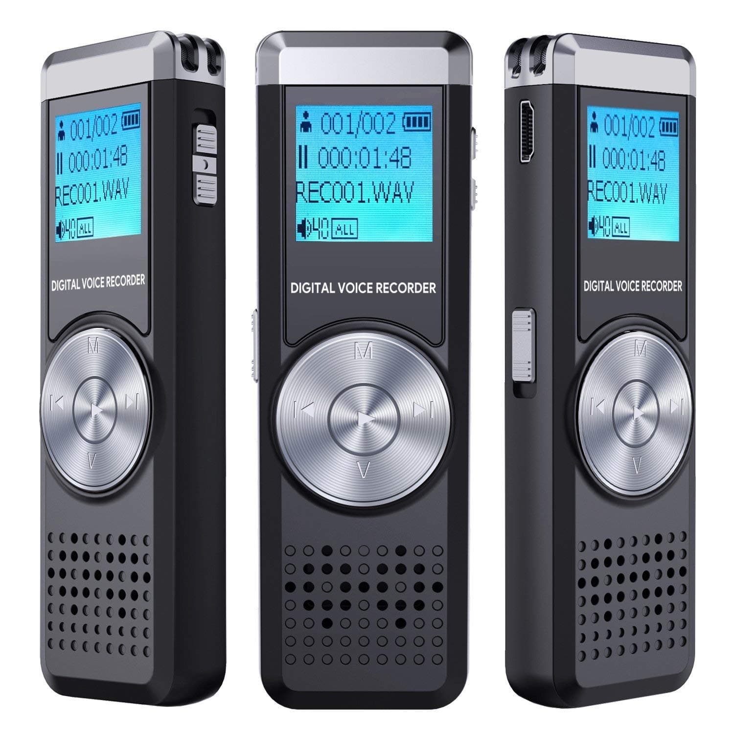 16GB Digital Voice Recorder, ADOKEY Audio Recorder Sound Recorder Portable MP3 Dictaphone for Lecture Meeting Rechargeable Audio Recording Device Voice Activated Recorder with Playback for Interview