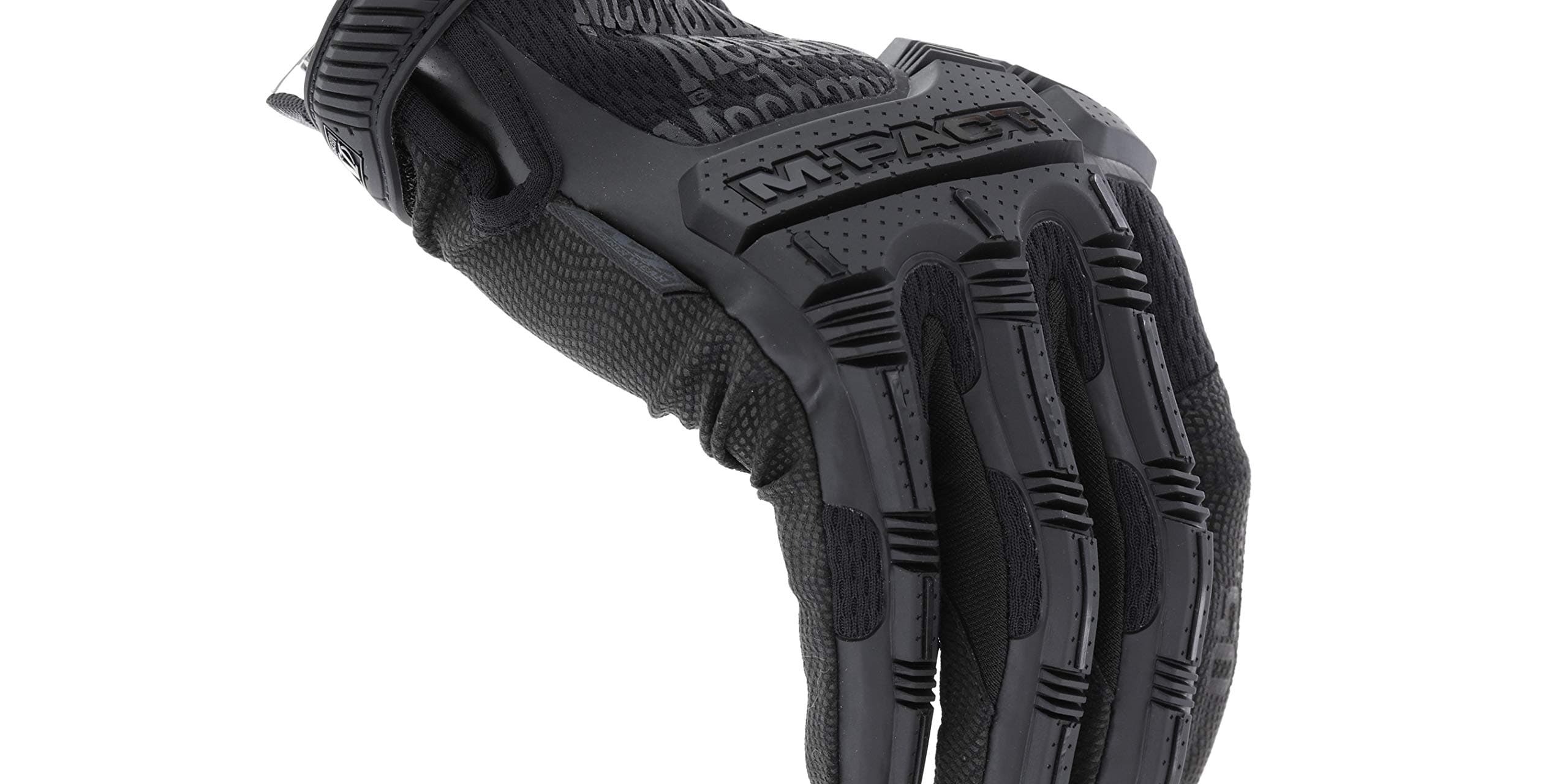 M-Pact 0.5mm High-Dexterity Covert Tactical Work Gloves - Touch Capable, Impact Protection, Absorbs Vibration (Large, All Black)
