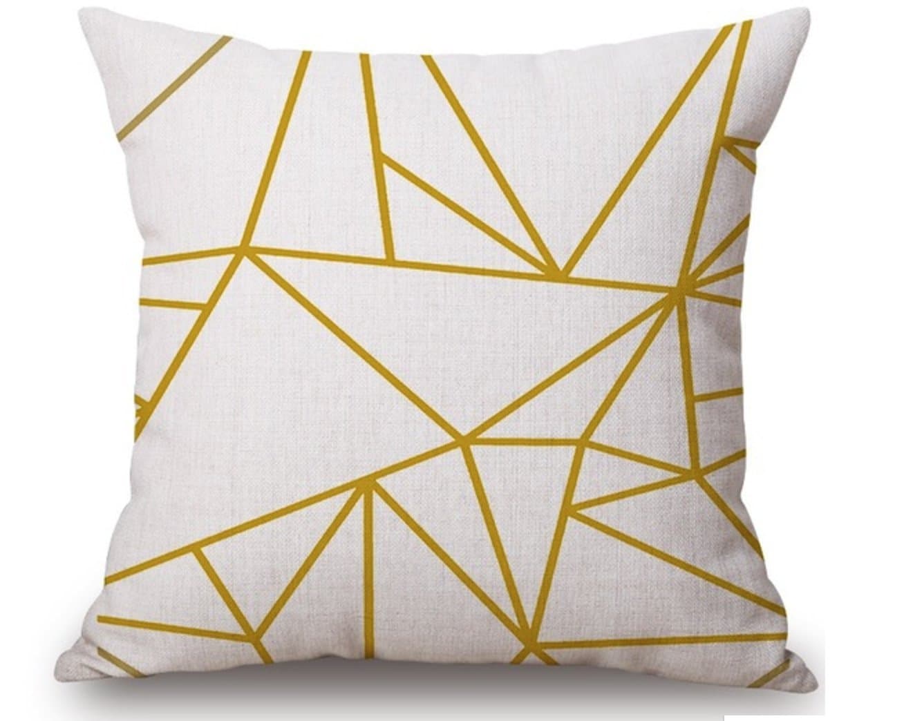 SoulSisters Living 45 x 45 cm Decorative Cushion Cover Triangle Geo Cotton Linen Cushion Cover Cushion Cover Pillow