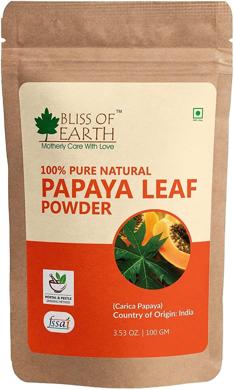 100% Pure Papaya Leaf Powder | 100GM | Carica Papaya | Helps Digestion & Increases Platelets | Anti-Oxidant | Skin Rejuvenation |