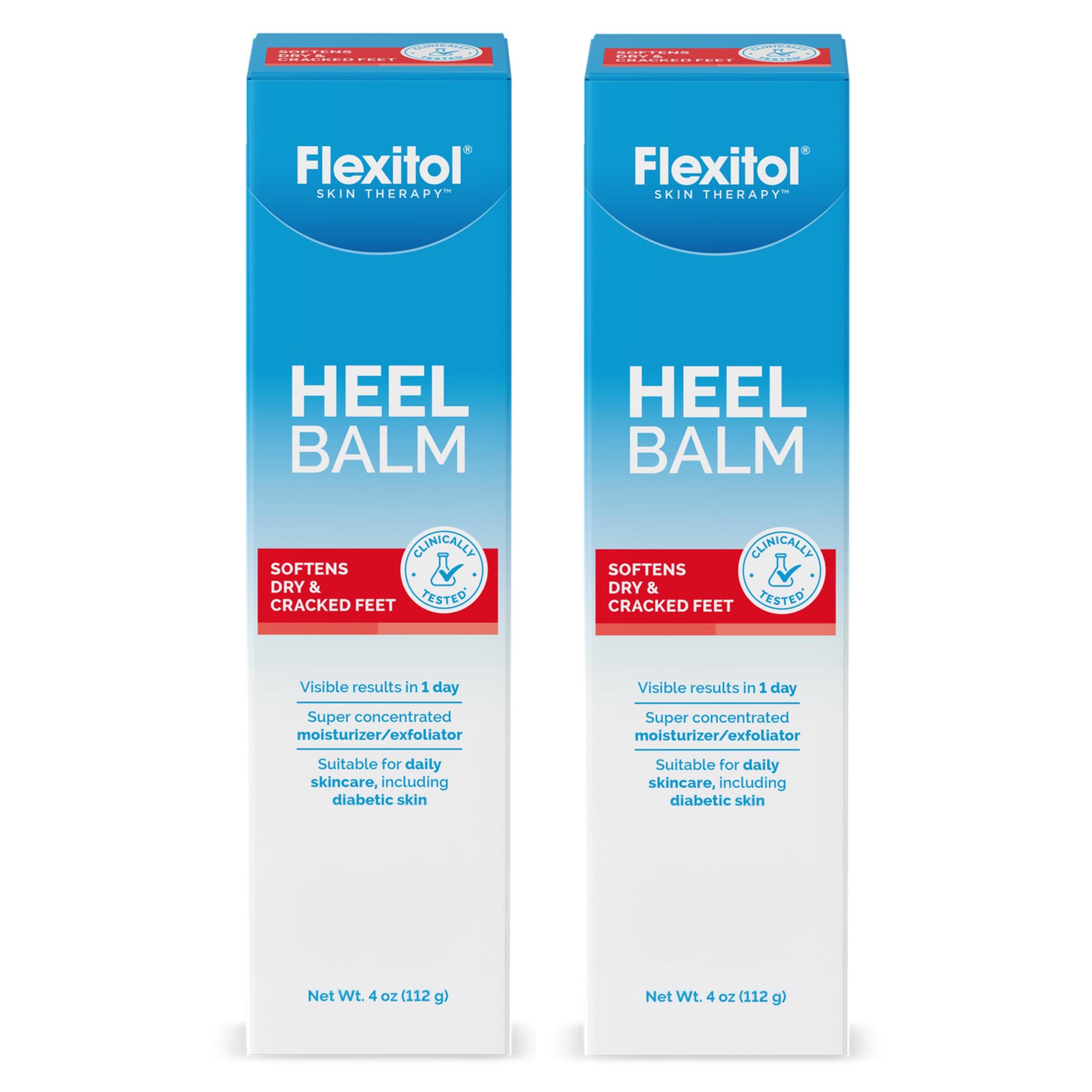 Heel Balm, Rich Moisturizing & Exfoliating Foot Cream, 4 Oz Tube (Pack of 2)
