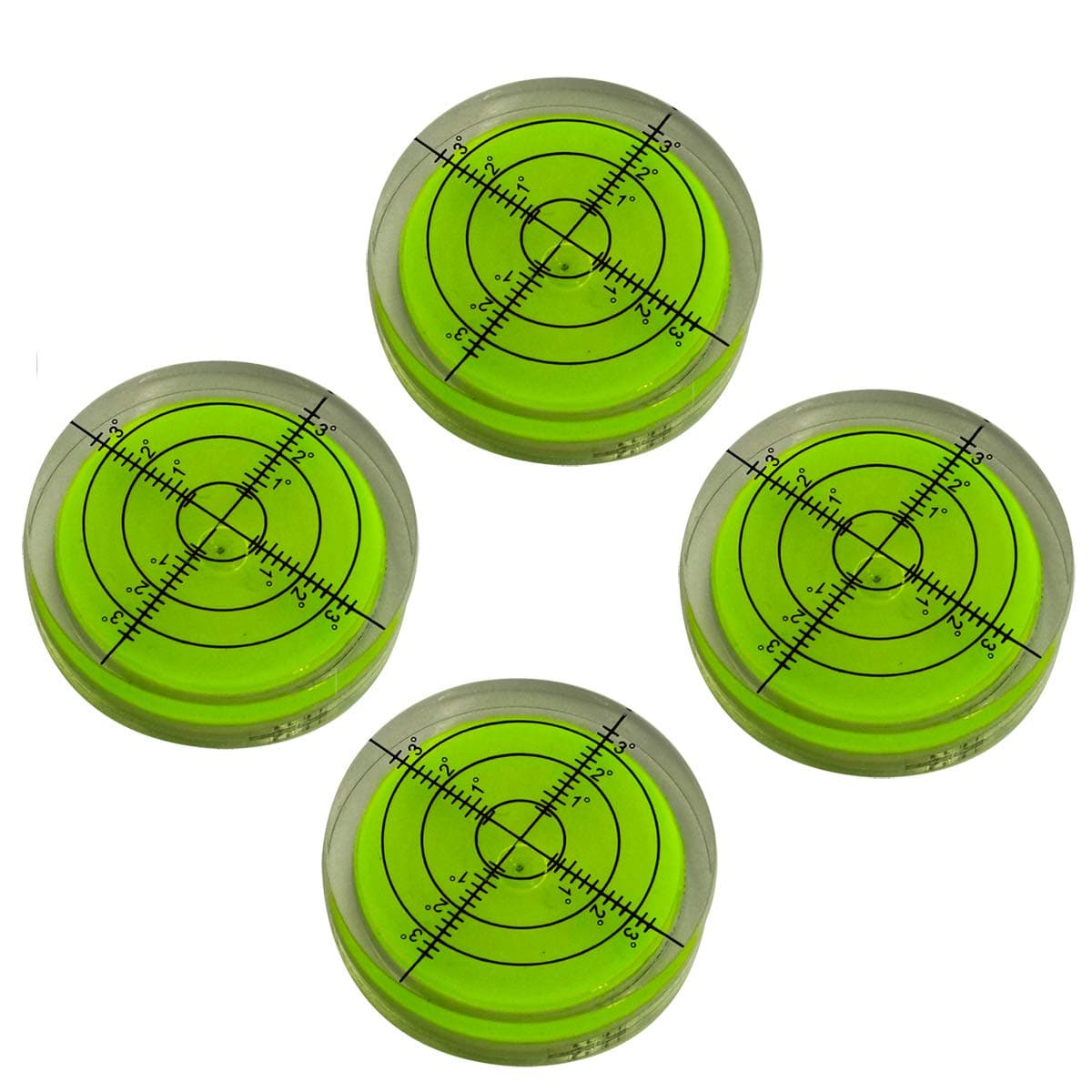 Universal horizontal bubbles Bubble Spirit Level, Circular Bullseye Level Inclinometers 4PCS (40x10mm green)
