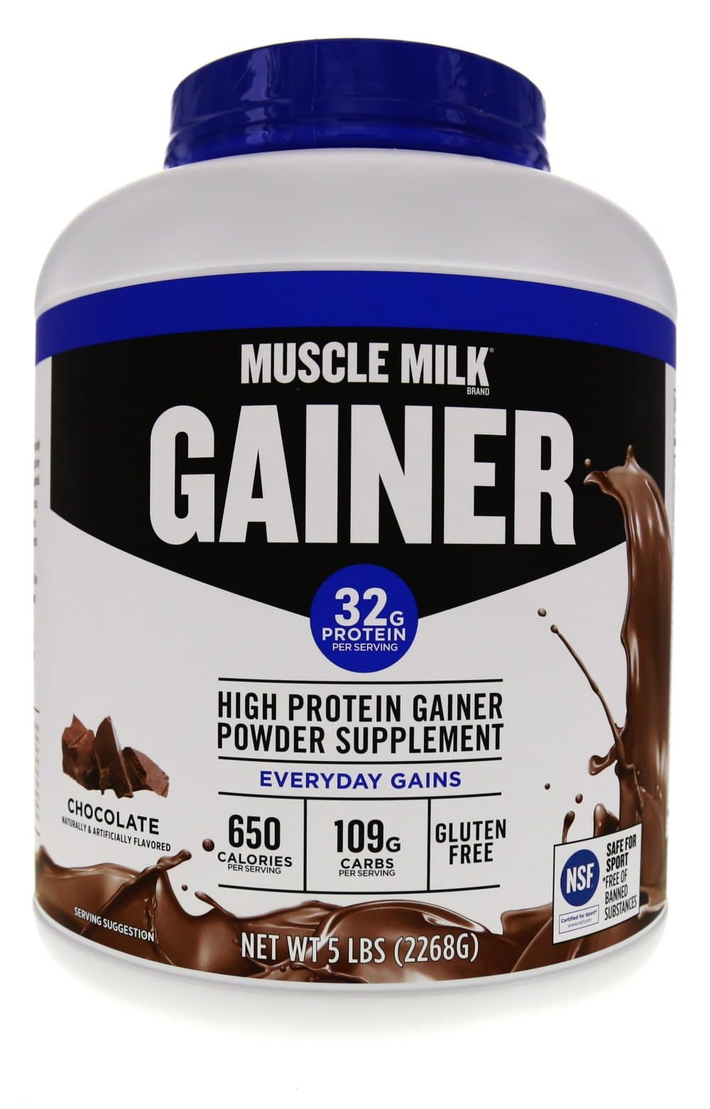 Pro Series Gainer Protein Powder Supplement, Chocolate, 5 Pound, 14 Servings, 32g Protein, 5g Sugar, 109g Carbs, 650 Calories, 2g MCTs, 20 Vitamins & Minerals, Packaging May Vary