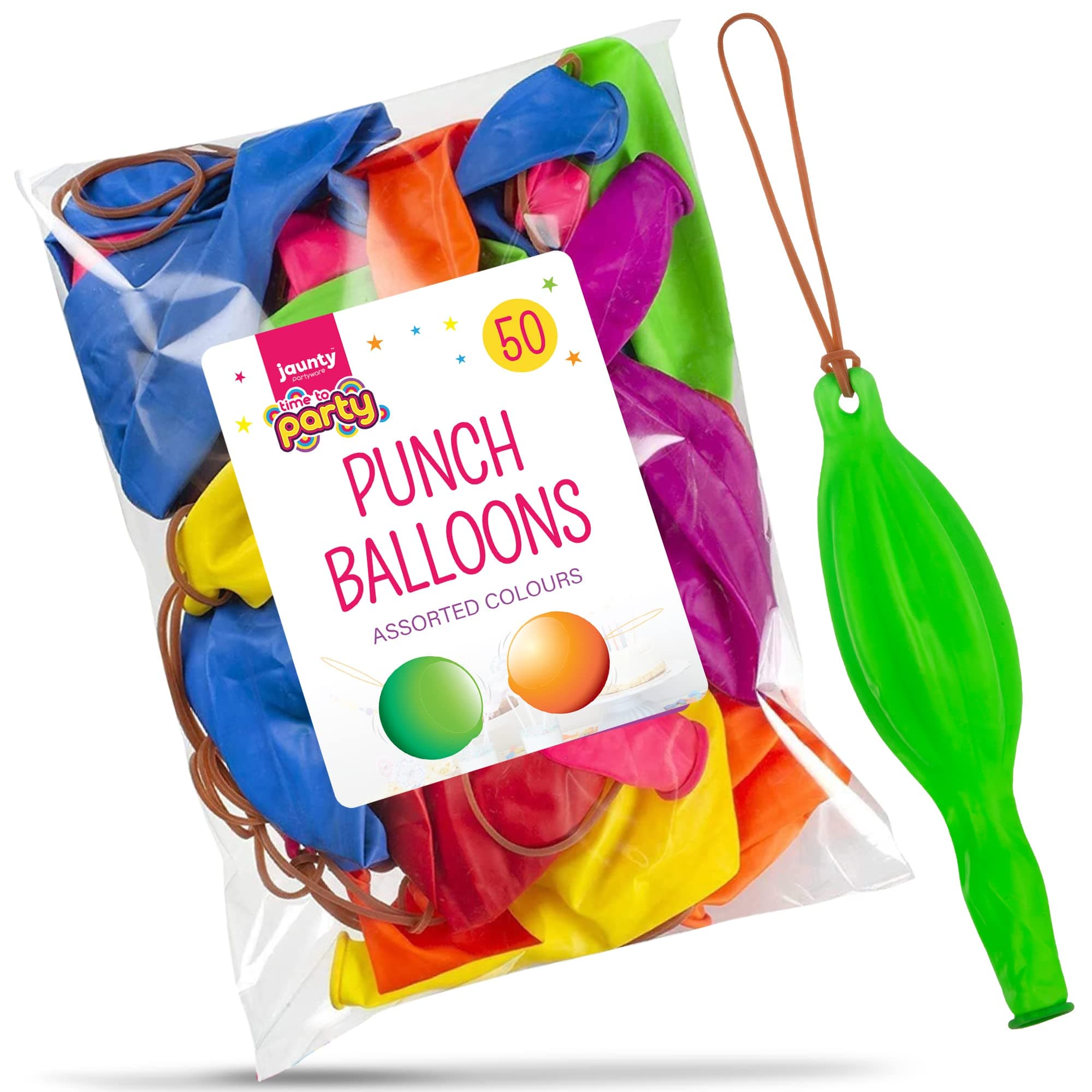 50x Large Punch Balloons for Kids Ideal Party Bag Fillers - 12 Inch Large Size - Assorted Colours - Fun Children’s Party Ideas - Thick & Strong - Easy to Inflate