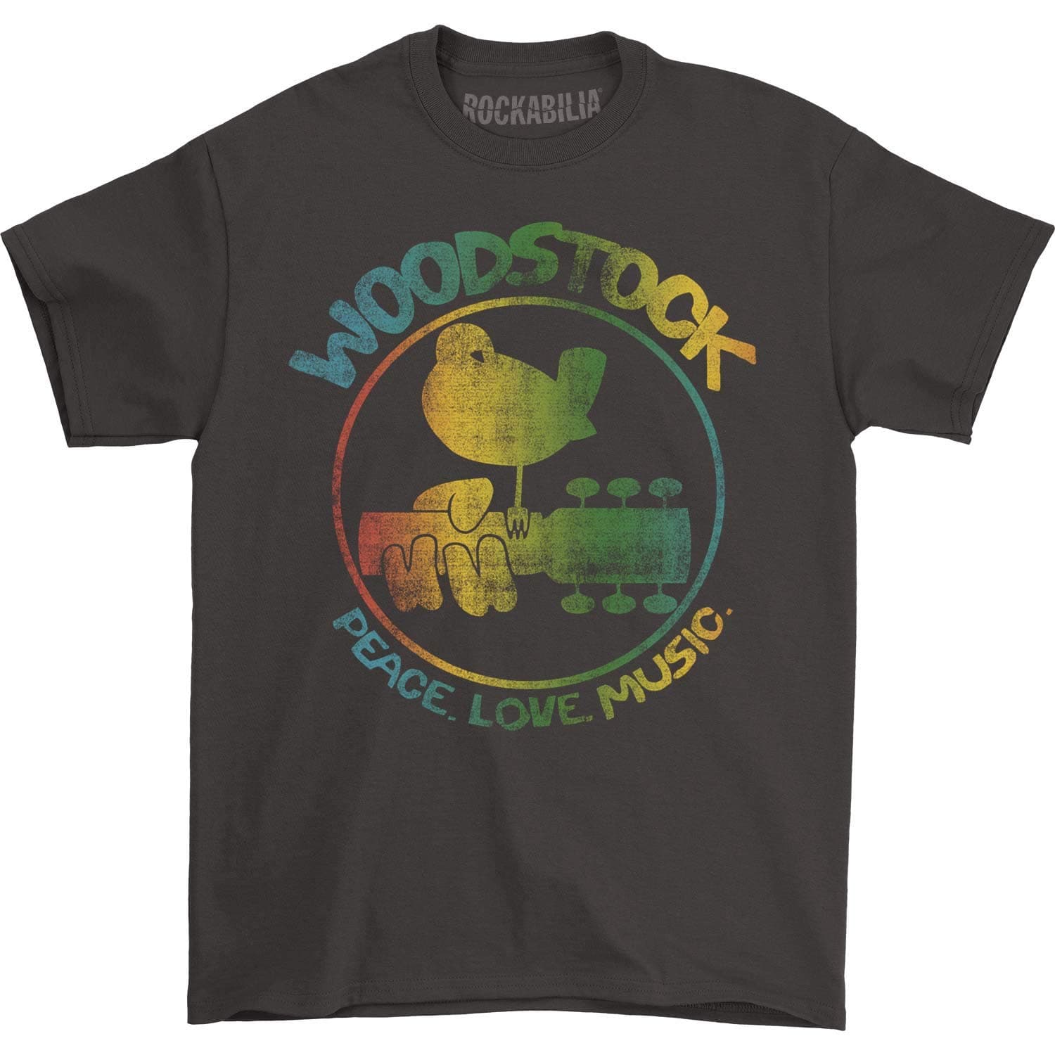 Woodstock Men's Colorful Logo Slim Fit T-Shirt Coal
