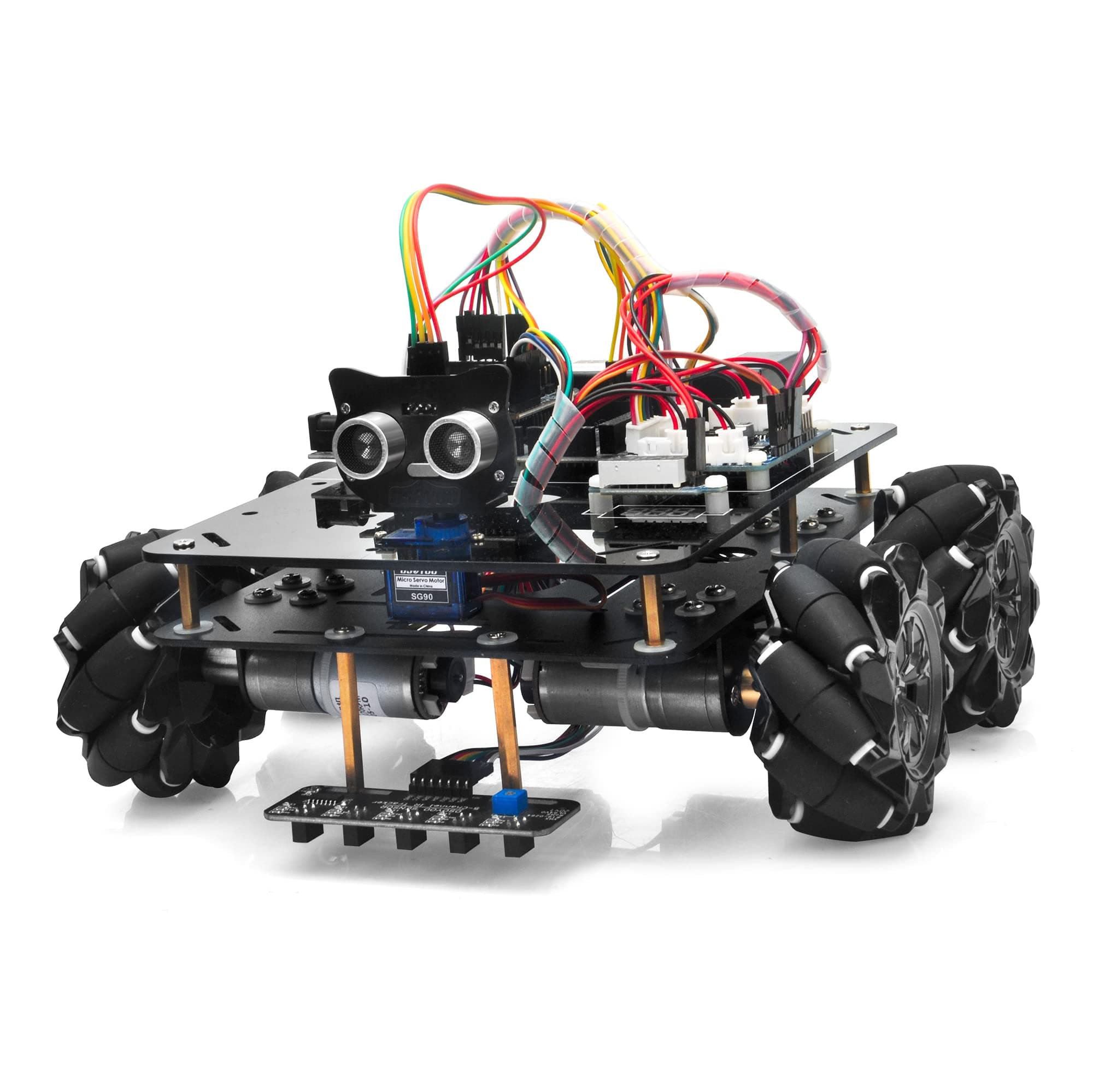 Omni-directinal Mecanum Wheels Robotic Car Kit for Arduino Mega2560 Metal Chassis DC Motor DIY STEM Remote Controlled Educational Mechanical DIY Coding for Teens Adult