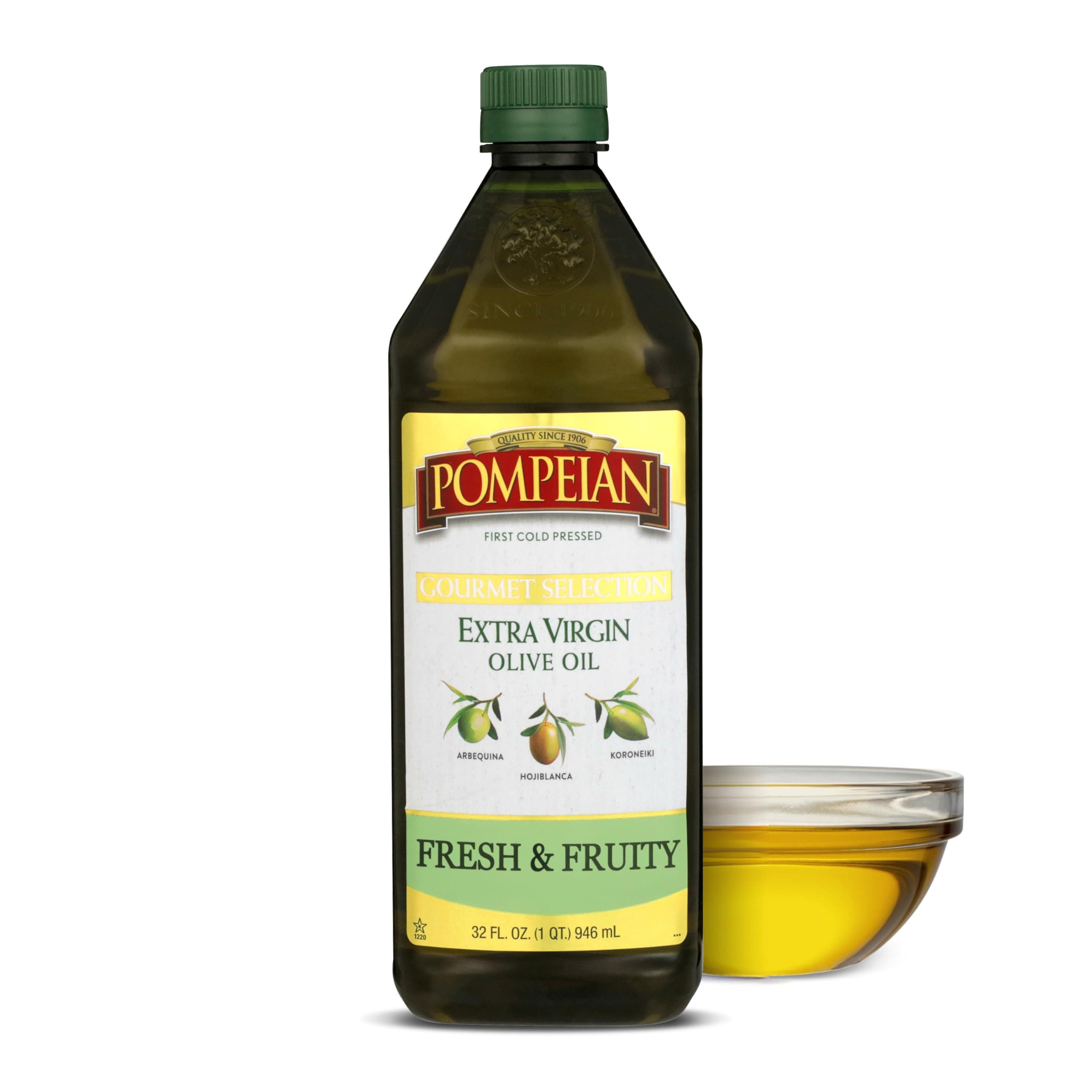 Gourmet Selection Extra Virgin Olive Oil, Contains Polyphenols, First Cold Pressed, 32 Fl Oz