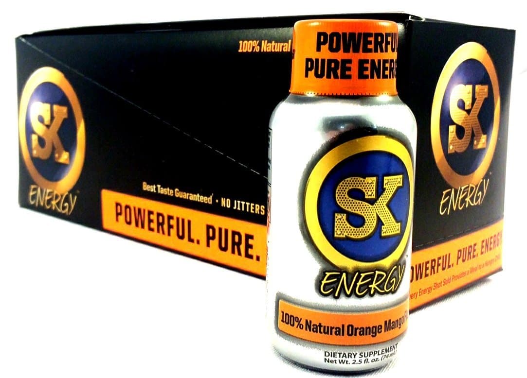 Street King SK 6 Hours of Energy Drink Shots Orange Mango 12 Pack