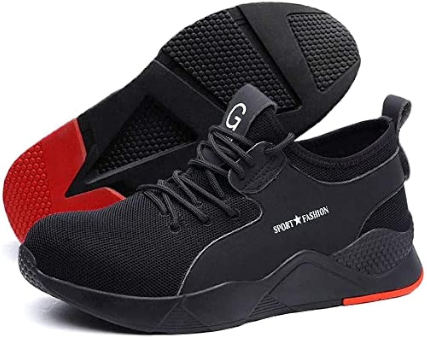 YWSK Heavy Duty Sneaker, Lightweight Mesh Breathable Work Shoes with Steel Toe Cap, Anti-Slip Puncture Proof Safety Shoes for Men and Women