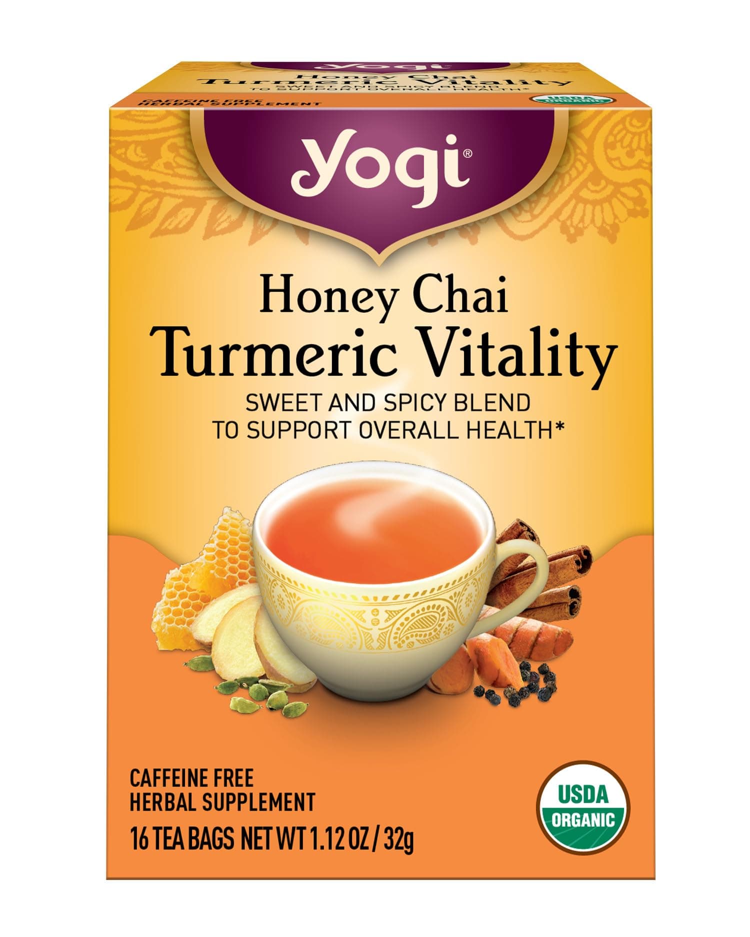 Yogi Tea Honey Chai Turmeric Vitality, 16 Count