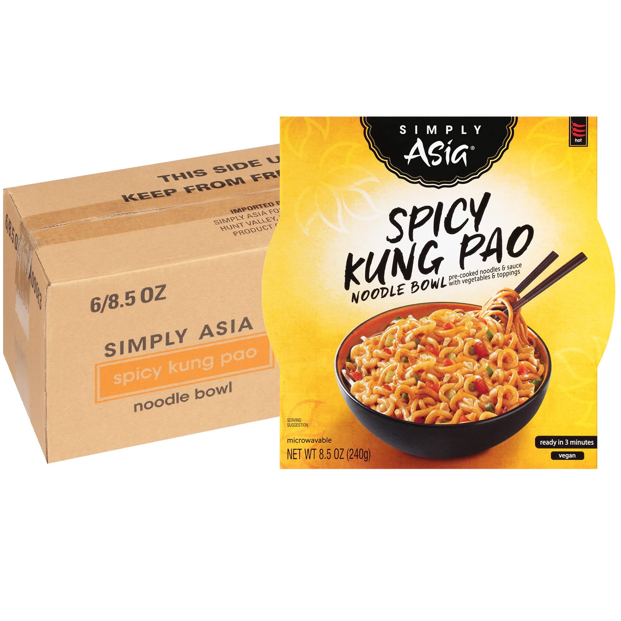 Spicy Kung Pao Noodle Bowl, 8.5 oz (Pack of 6)