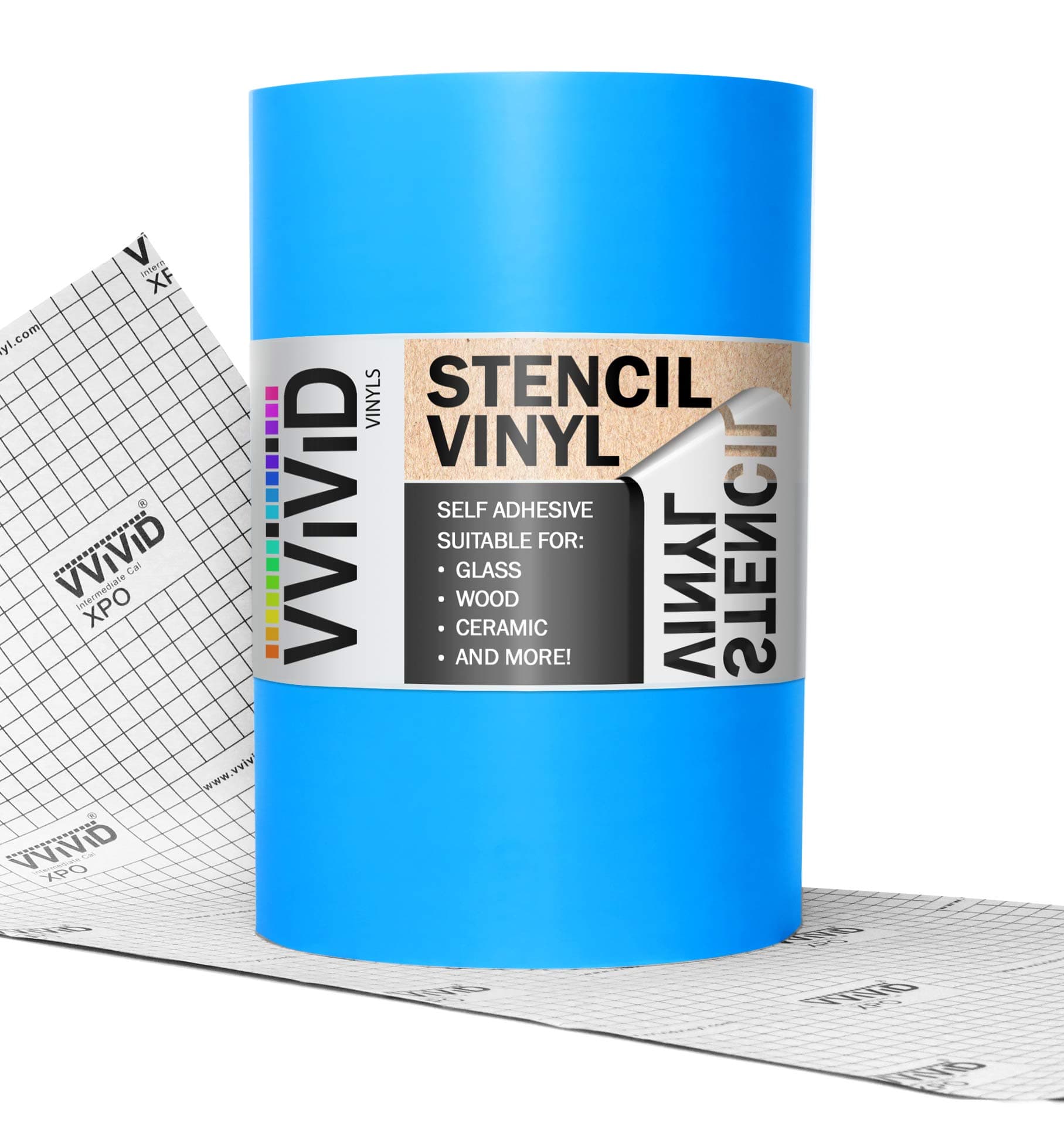 VViViD Blue Stencil Vinyl Masking Film with Anti-Bleed Technology (12" x 10ft)