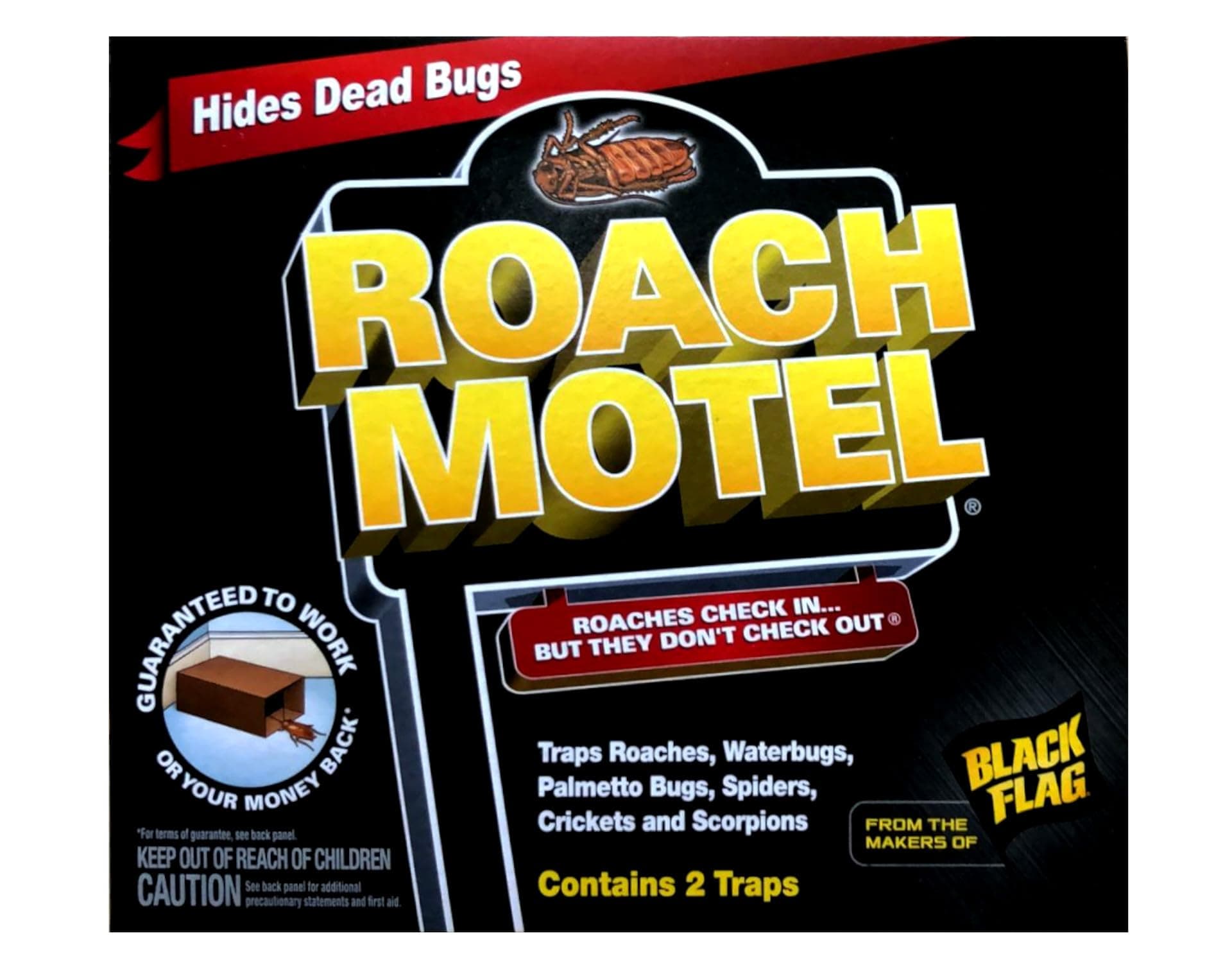 Black Flag 8 traps Roach Motel Cockroach Killer bait Glue Trap