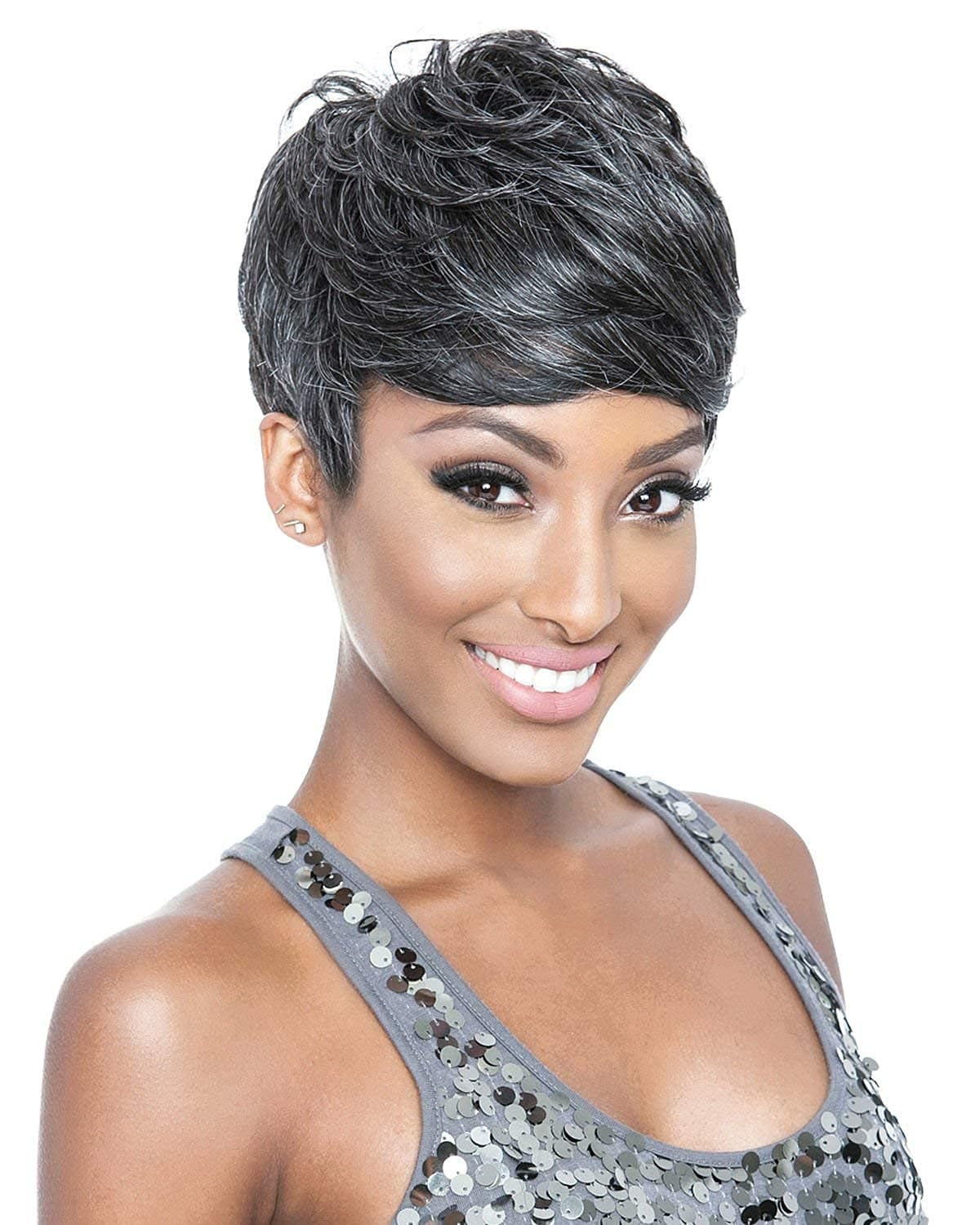 Short Pixie Cut Wigs for Black Women Grey Hair for Women Curly Synthetic Hair Wig for Black Women