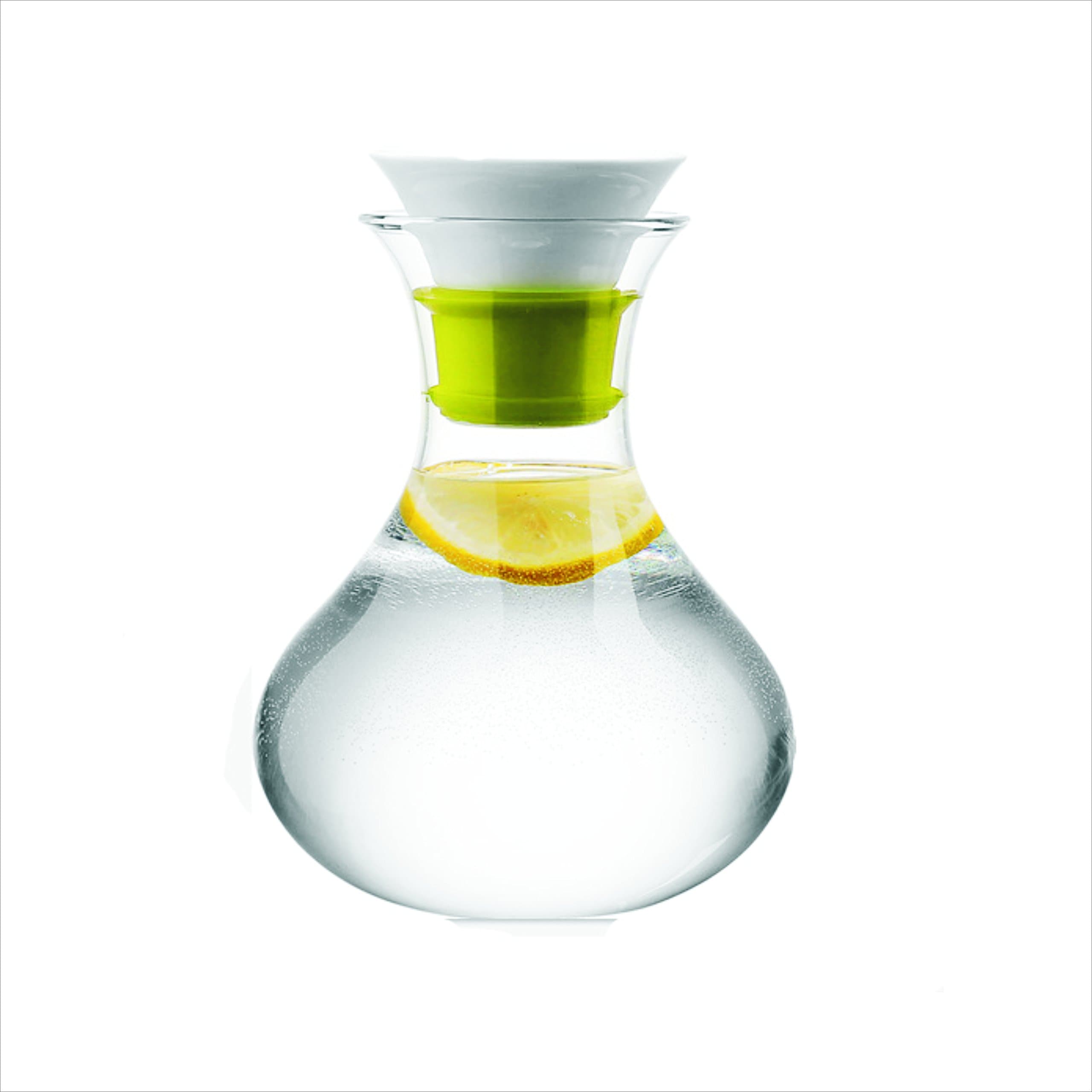 Stylish Glass Pitcher 34 oz/1000 ml with Removable Ceramic Infuser Lid and Spout - Handcrafted Iced Tea Maker for Hot Cold Water, Milk, Juice, Coffee and other Beverage