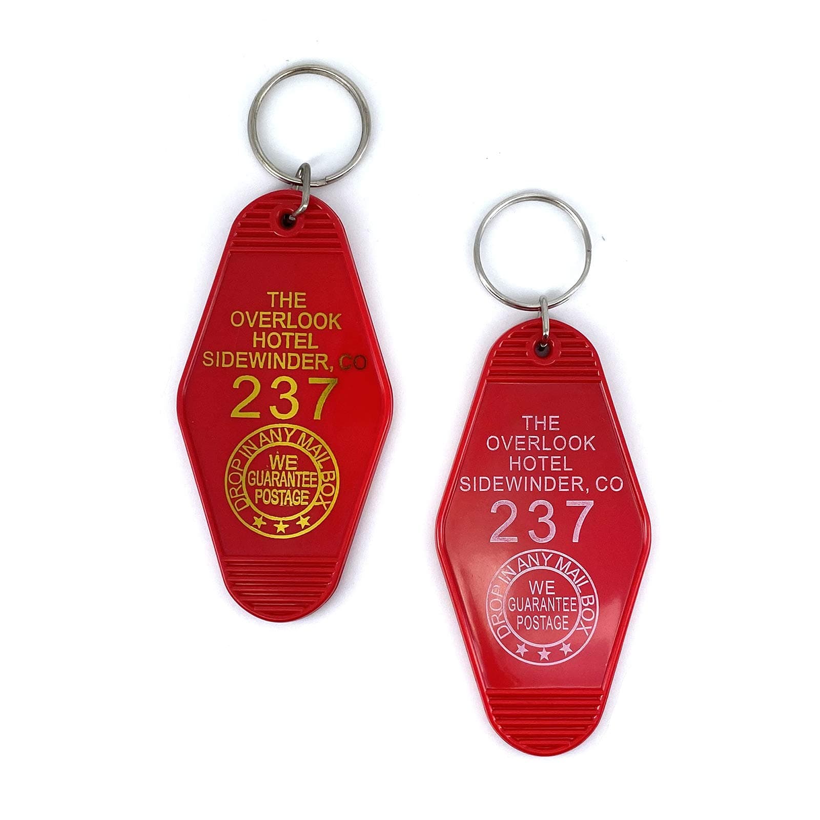2PCS Hotel Motel Keychain The Overlook hotel Come And Play With Us Since 1907
