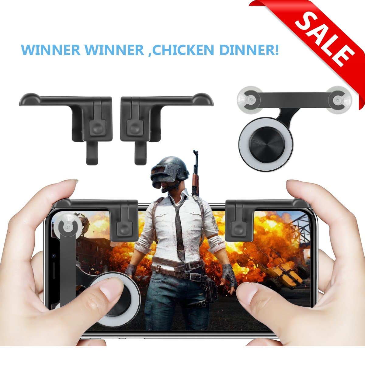 Mobile Joystick, Rocker and L1R1 Fire Botton Aim Key Shooter Controller, Sensitive Touch Screen Gamepad for Rules of Survival, Fortnite, Survivor Royale, Critical Ops