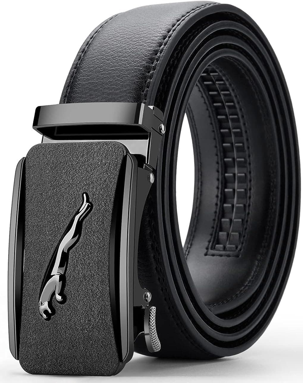- Genuine Leather Belt for Men with Easier Adjustable Autolock Buckle - Micro Adjustable Belt Fit Everywhere |Formal & Casual | Gift Box