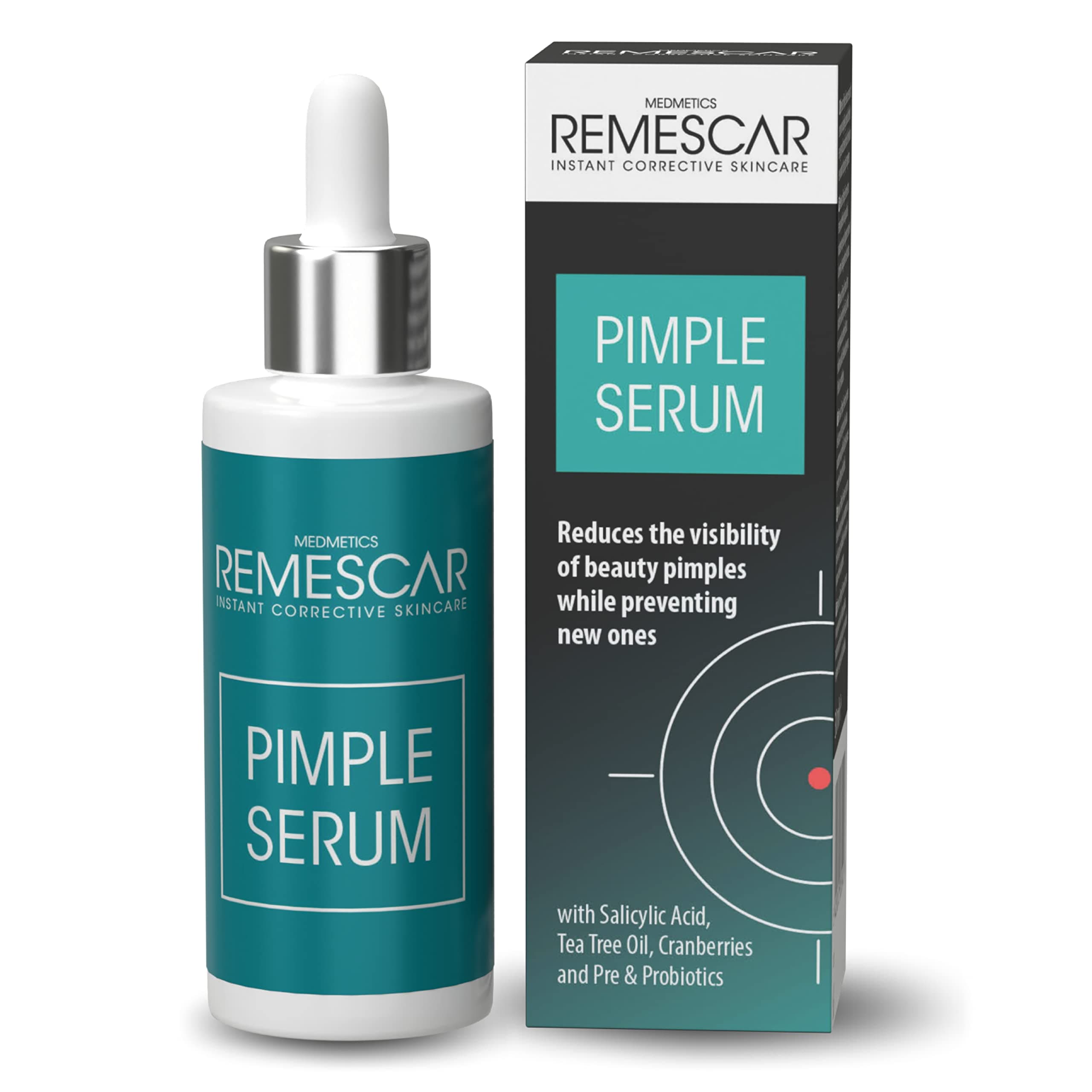 Pimple Serum 30ml – Reduces the Visibility of Spots & Prevents New Breakouts – Contains Salicylic Acid, Tea Tree Oil & Cranberries for Clear Skin