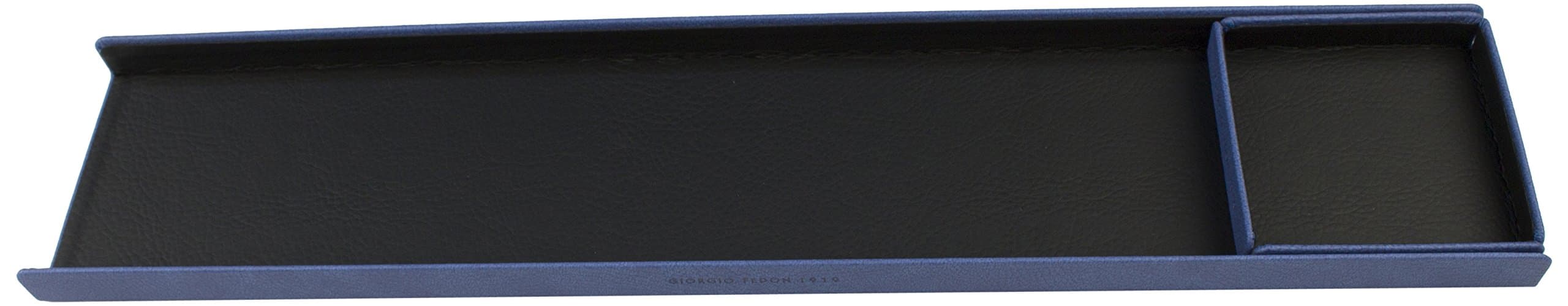 Fedon Vasc-Oggetti-N 1919 Pen Tray Including Sliding Paperclip Storage - Blue
