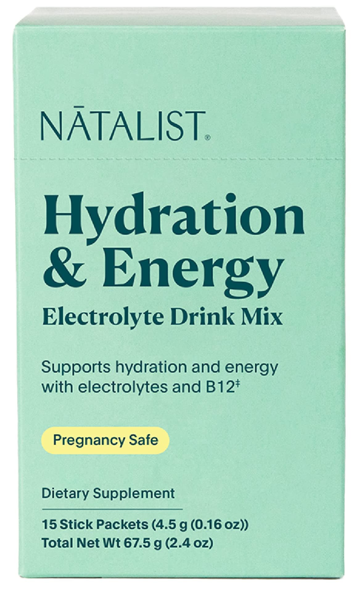 NATALIST Hydration & Electrolyte Energy Drink Mix Powder Easy Prep Daily Essentials Mineral & Vitamin Replenishment for Women Caffeine Free Vegan Berry Flavor - 15 Packet Servings