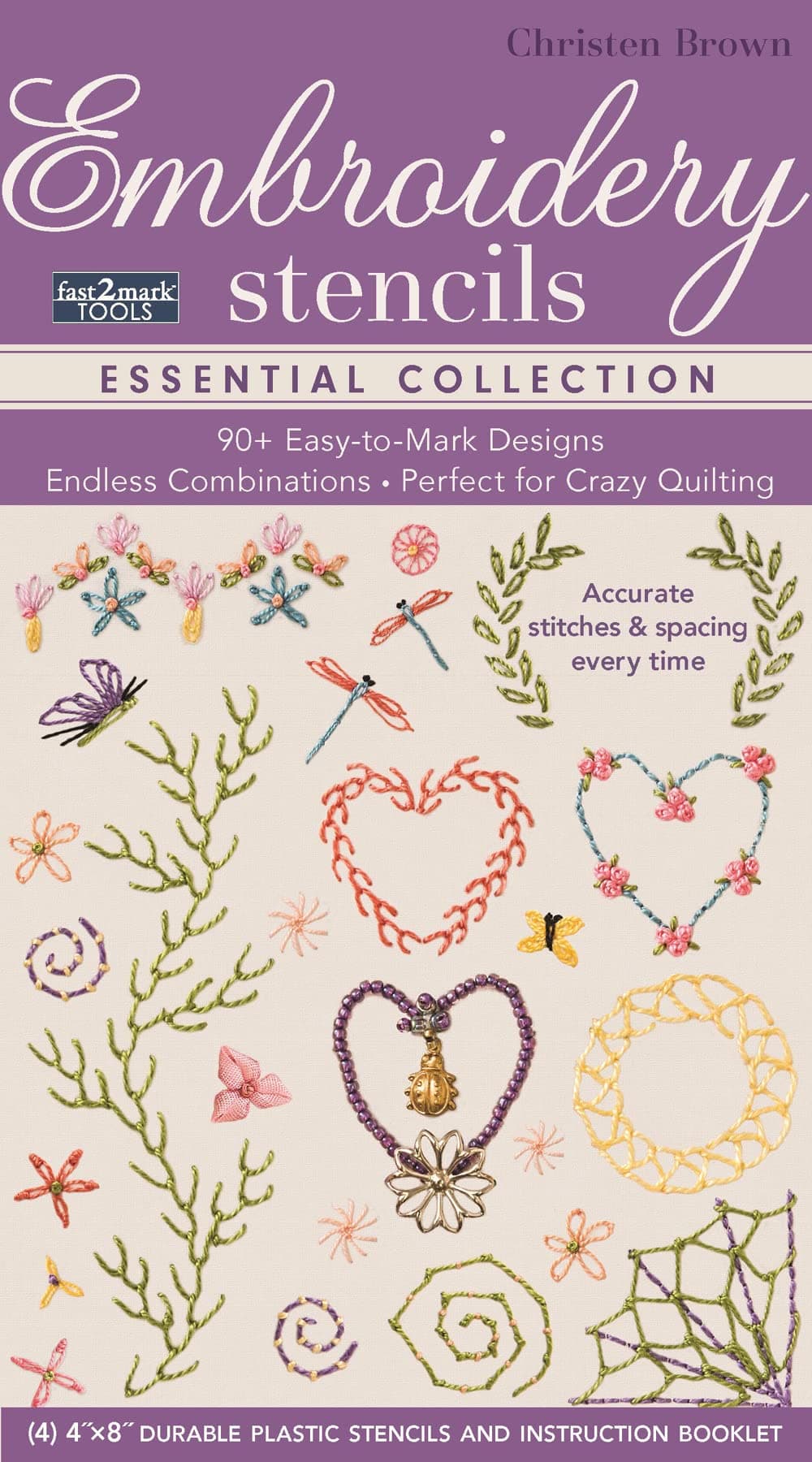 fast2mark™ Embroidery Stencils - Essential Collection: 90+ Easy-to-Mark Designs - Endless Combinations • Perfect for Crazy Quilting • Accurate Stitches & Spacing Every Time Misc. Supplies – December 19, 2016