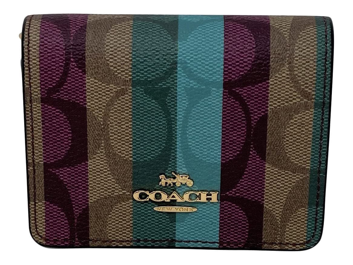 COACHMini Wallet On A Chain In Signature Canvas With Stripe Print
