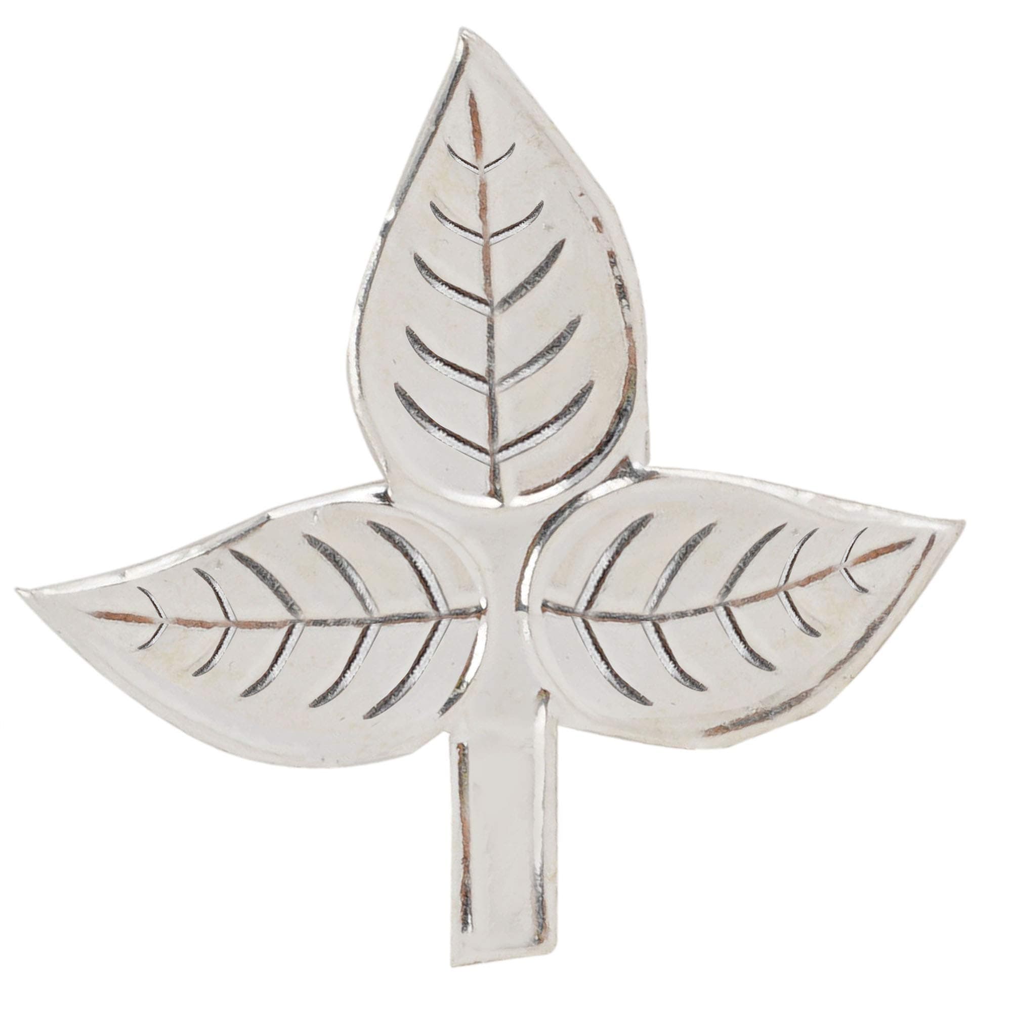 DHRUVS COLLECTION 925 Silver Single Piece Bel Patra for Shivji Pooja Purpose, Mandir Decoration & Gifting Purpose