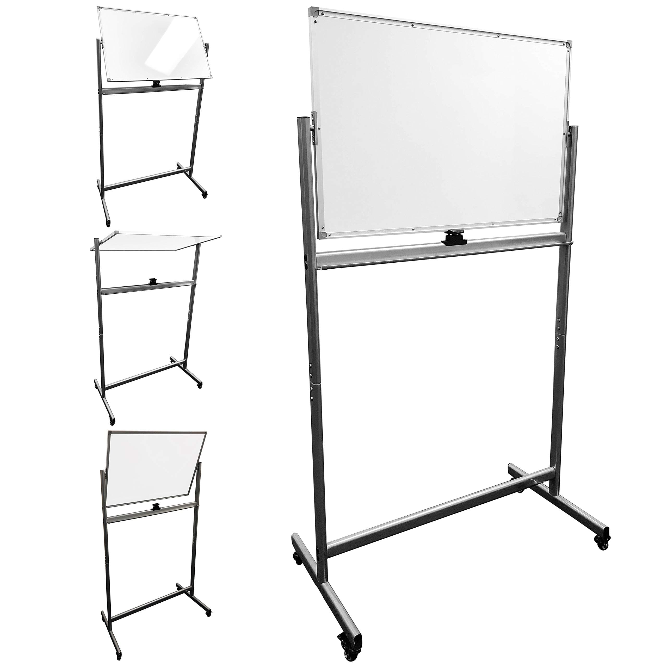 Mobile Dry Erase Magnetic Whiteboard-36"(W) x 24"(H) - Double Sided with Easy Flip Feature
