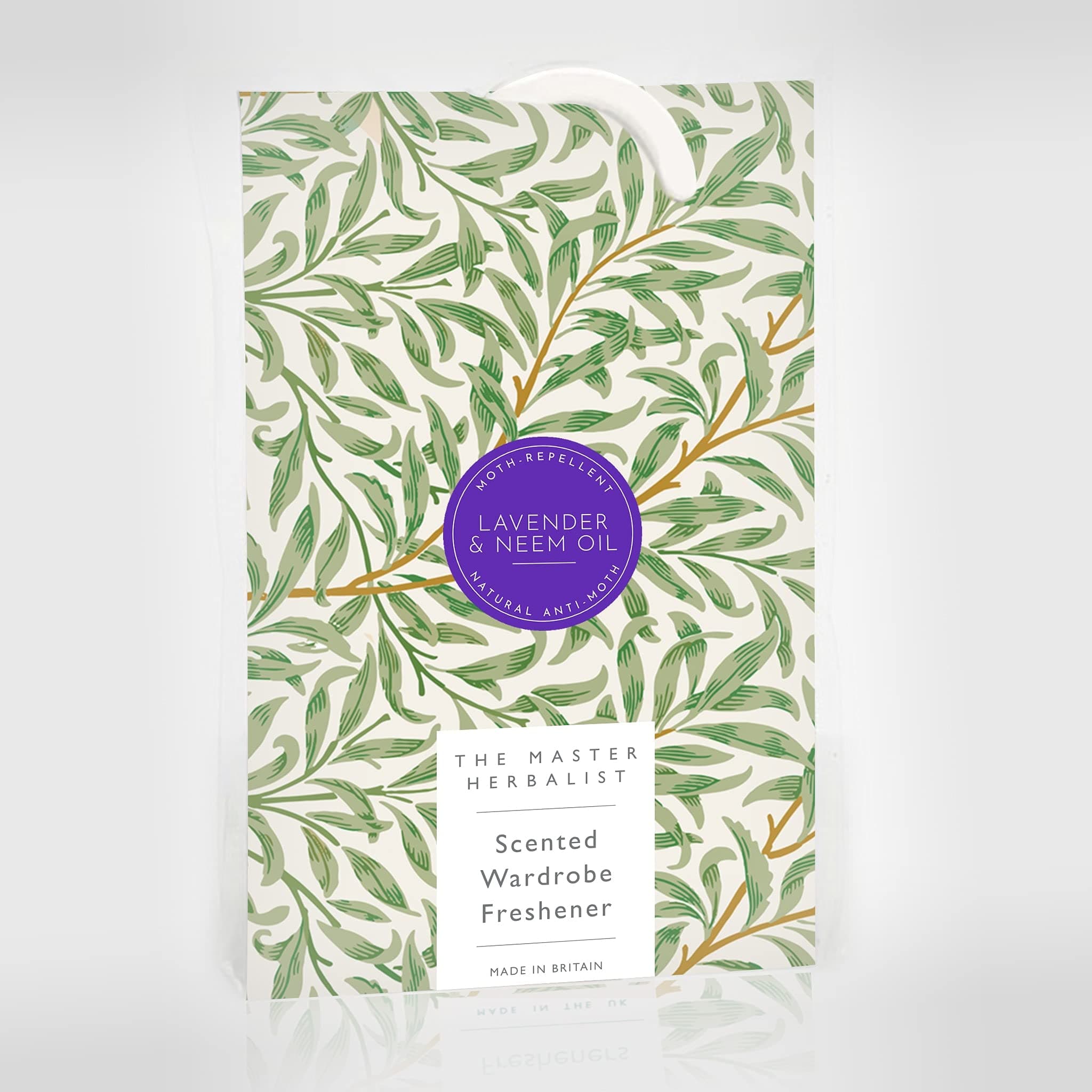 The Master Herbalist ANTI-MOTH | LAVENDER & NEEM OIL Wardrobe Freshener in a WILLOW PATTERN. Natural Moth Repellent. Made in Britain