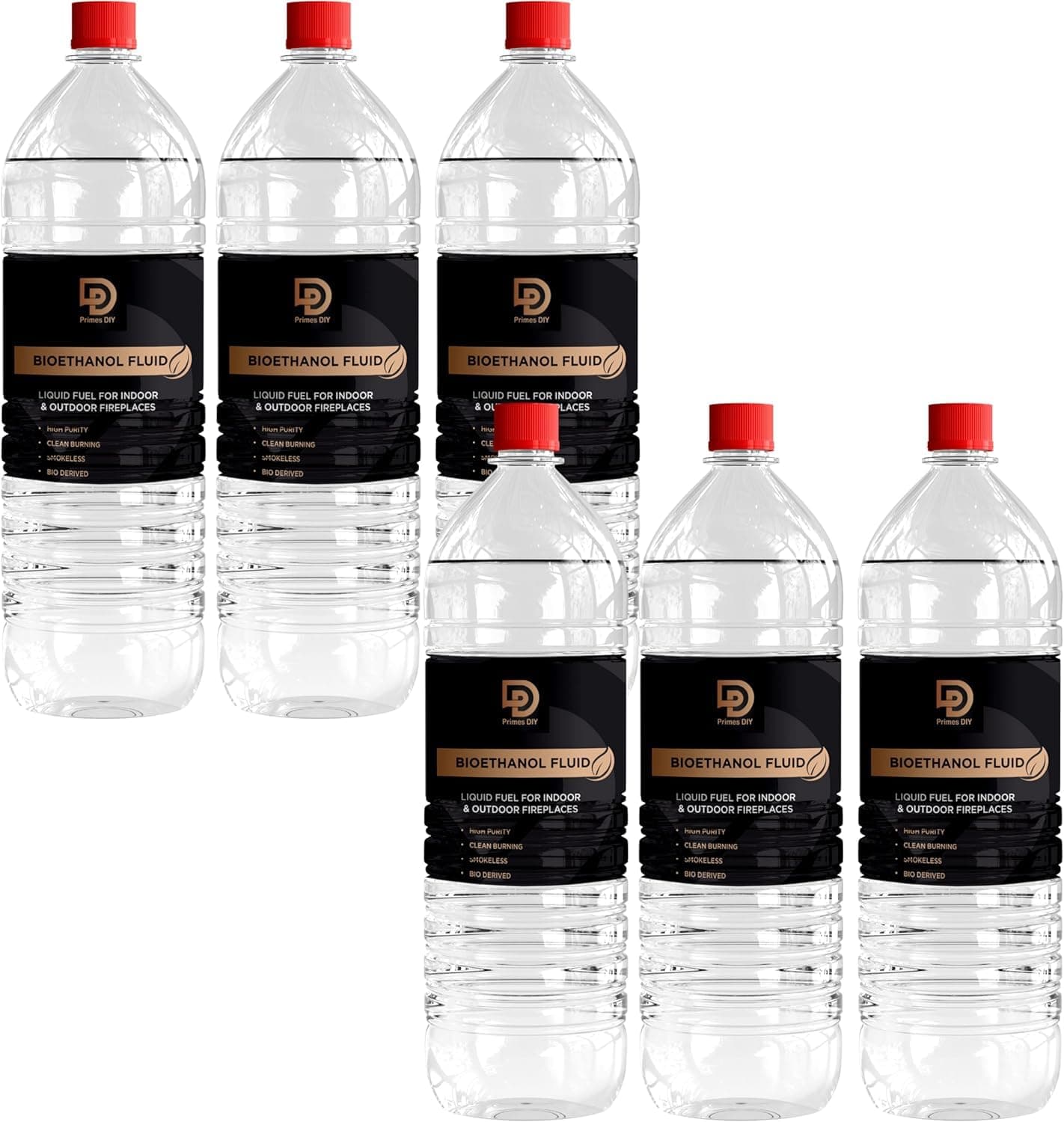 6 Litre Premium Bioethanol Fuel for Fire Place Clean Burning High Purity Bio Ethanol Liquid Fuel for Fire Pits Burners and Stoves Indoor and Outdoor Use Eco Friendly Bioethanol Fuel Liquid