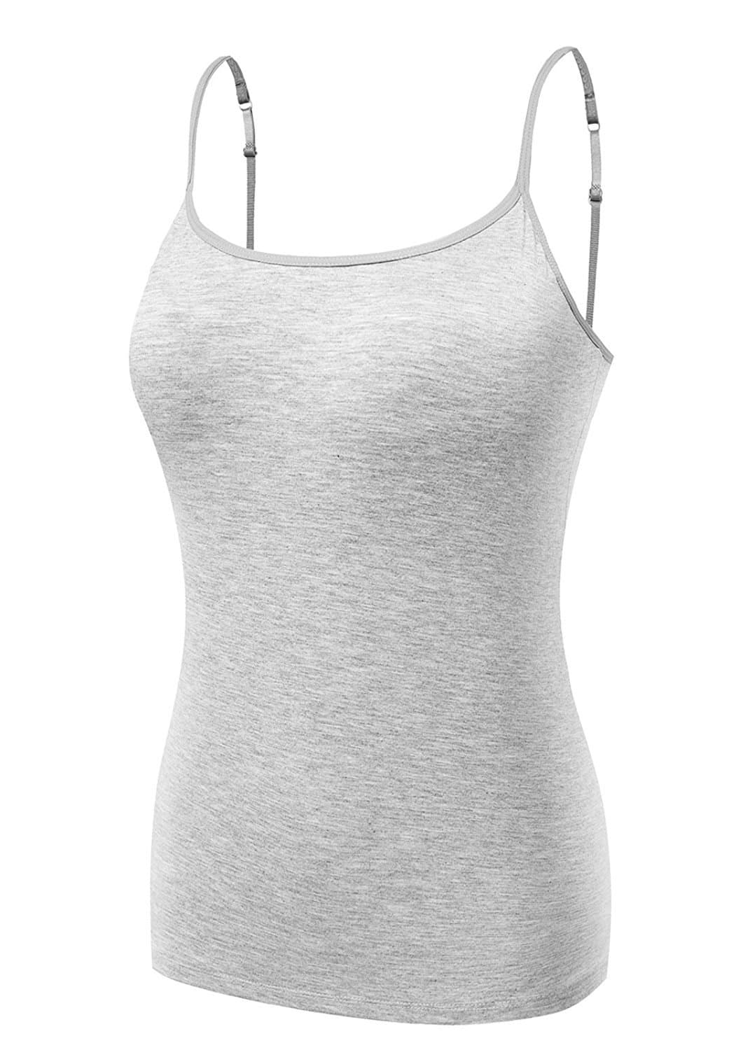 IbeautiWomens Camisoles Tops with Built in Padded Bra Basic Breathable Tank Top