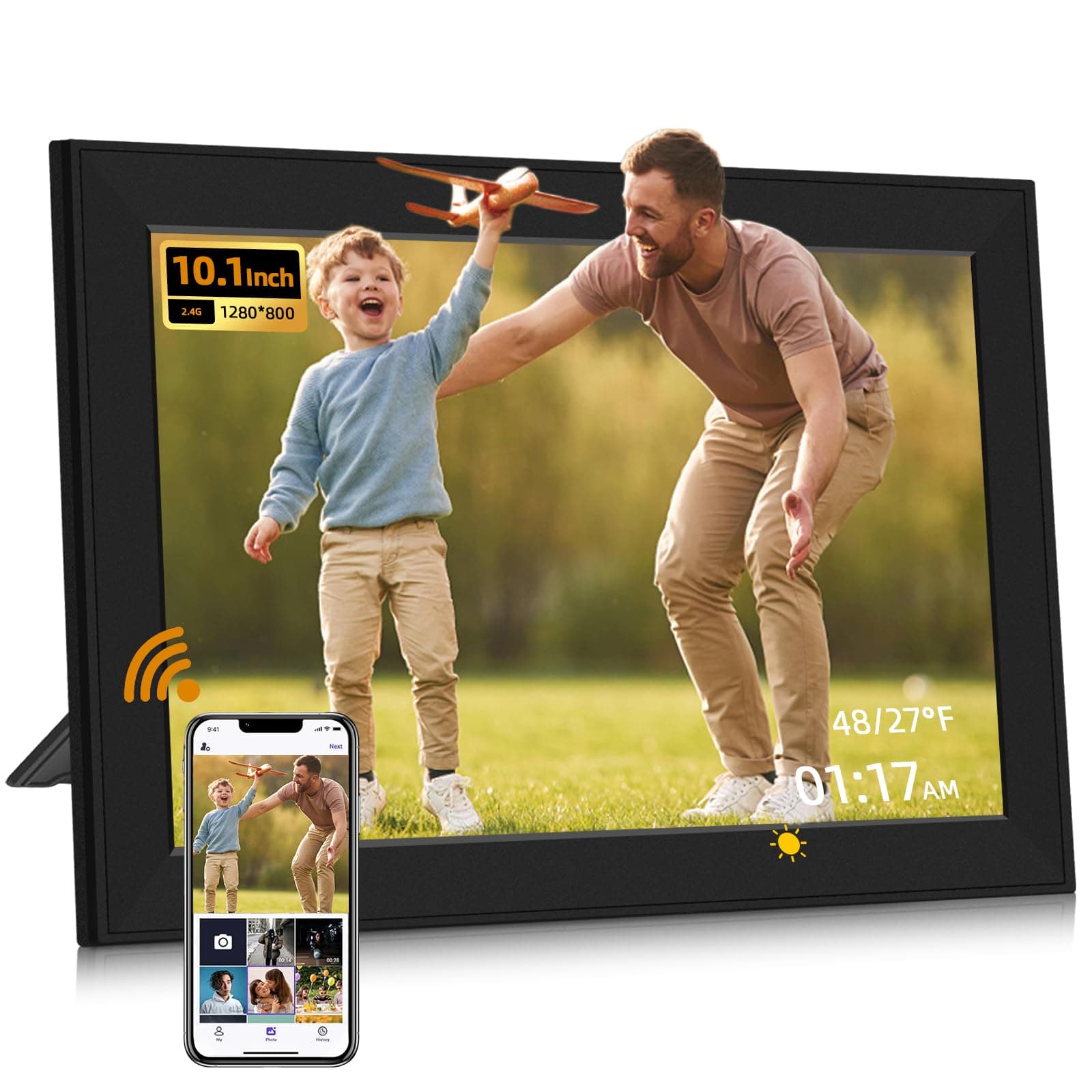 WiFi Uhale Digital Picture Frame,10.1 Inch Smart Photo Frame with1280 * 800 HD IPS Touch Screen,Share Photos/Videos Instantly via App from Anywhere Thanksgiving Gifts