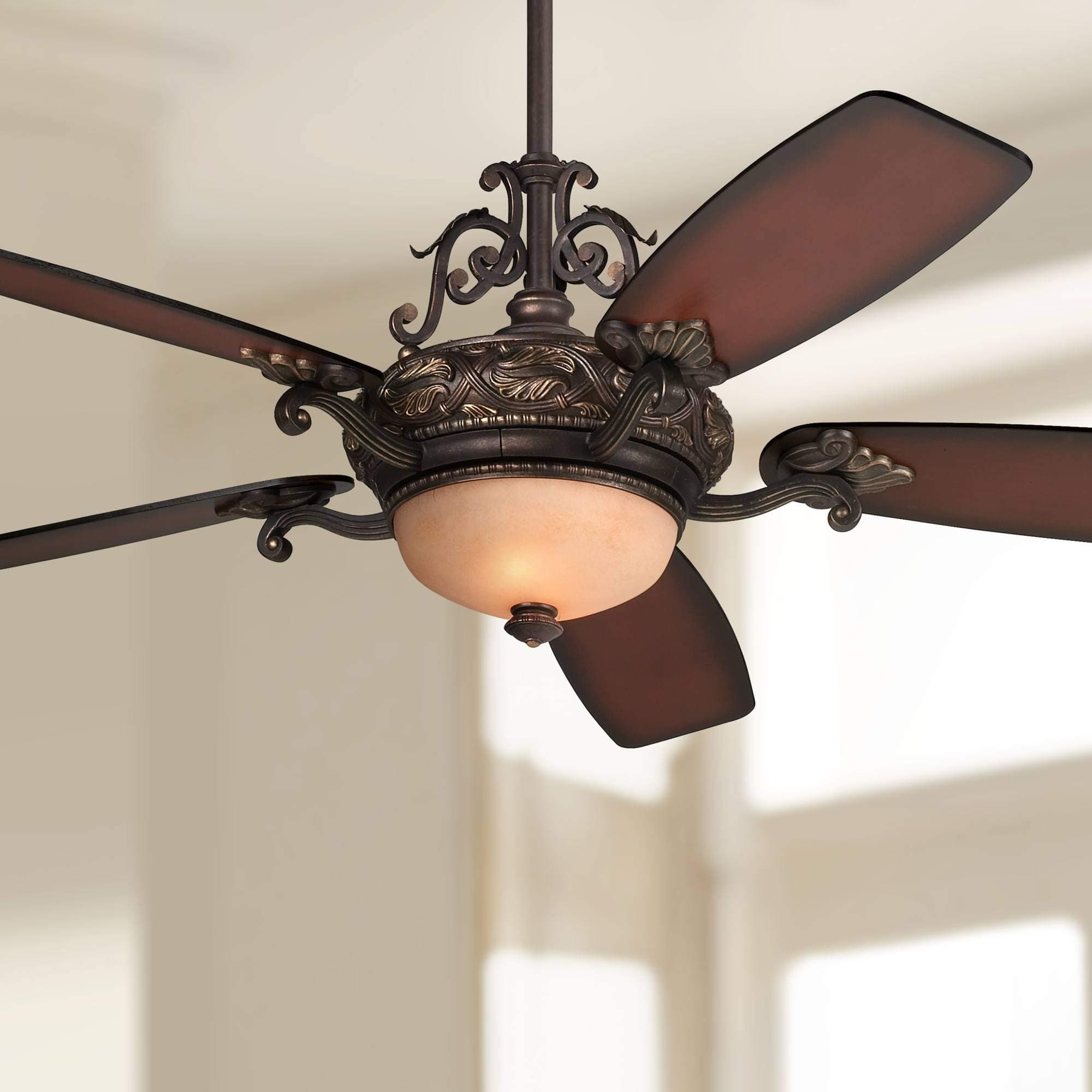 56" Casa Esperanza Vintage Antique Indoor Ceiling Fan 5 Blade LED Light Remote Control Bronze Gold Motor Brown Teak Finish Blades Cottage Core Bedroom Living Room Includes 10" Downrod
