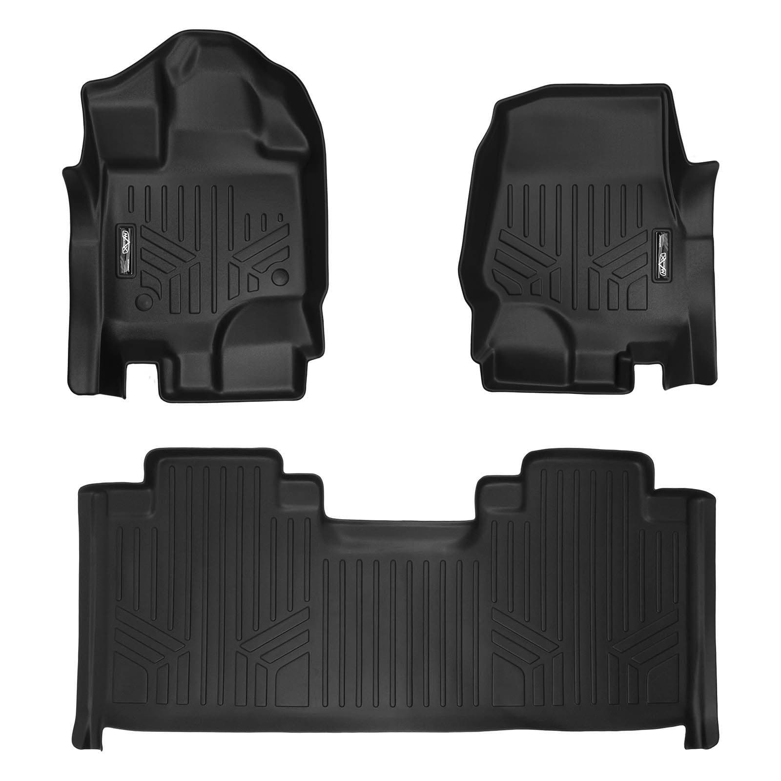 MAXLINER Floor Mats 2 Row Liner Set Black for 2015-2018 Ford F-150 SuperCab with 1st Row Bucket Seats