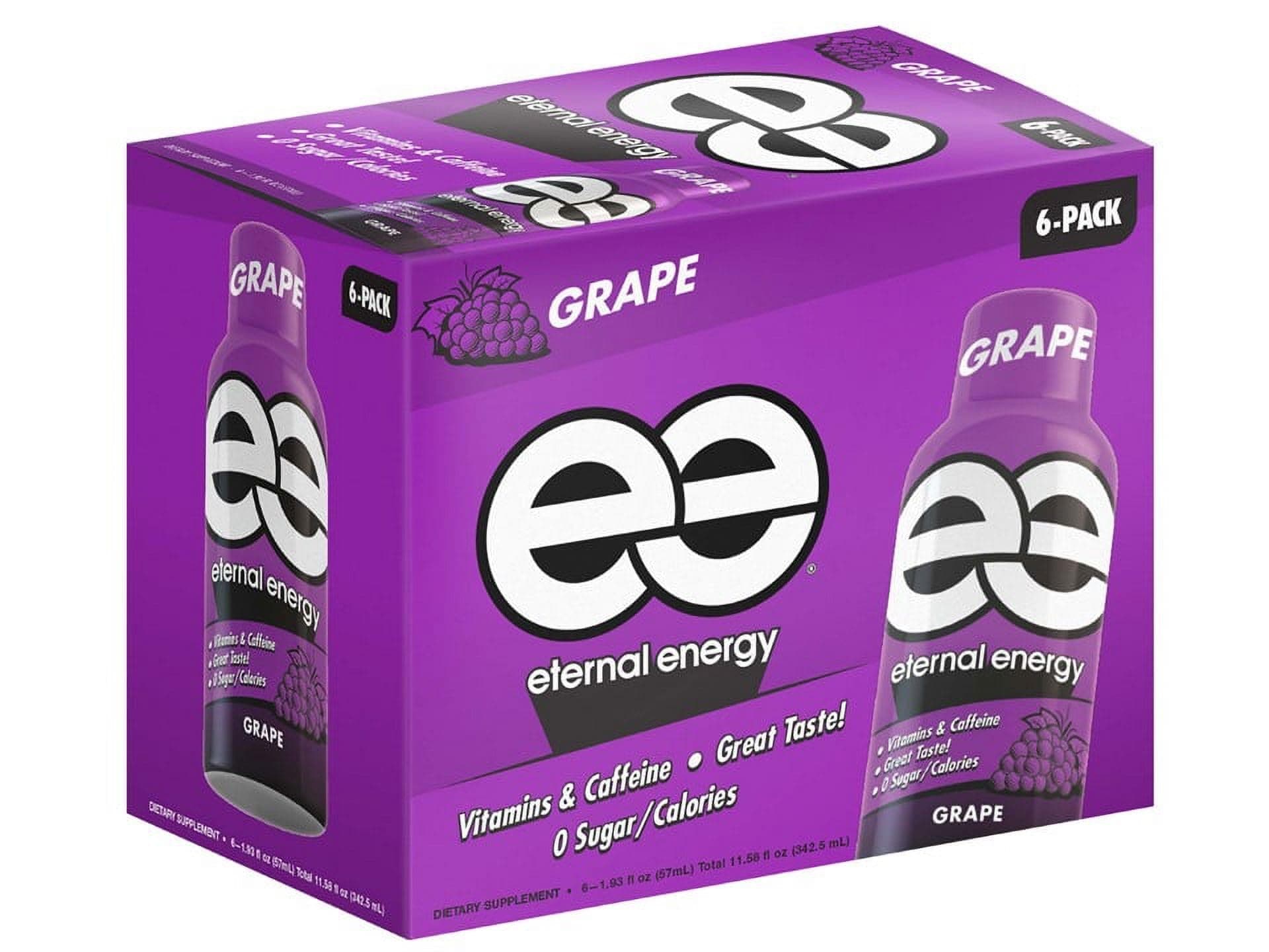 Eternal Energy Premium Energy Shot (Grape, 6 count, Pack of 6)