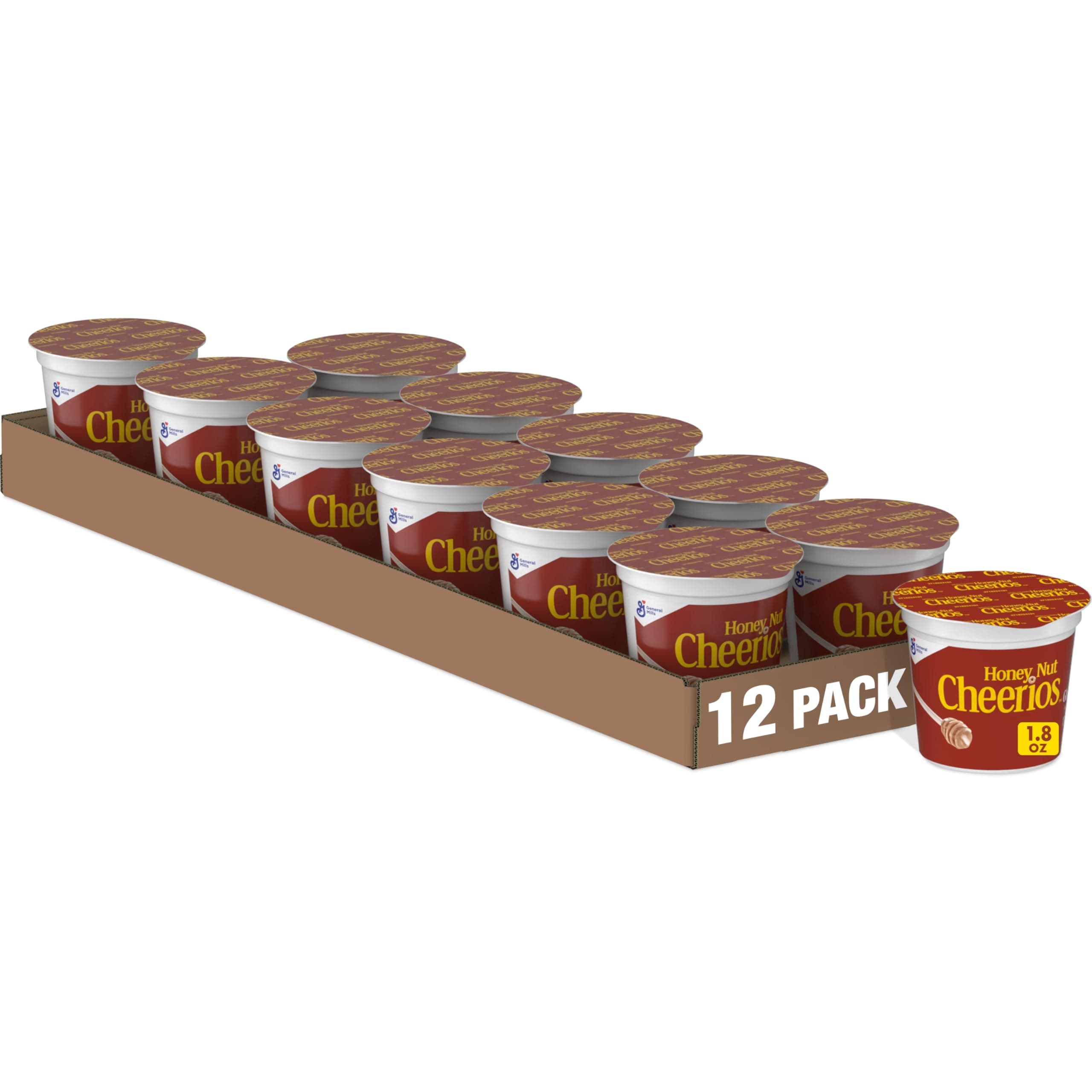 Honey Nut Heart Healthy Cereal Cup, 1.8 OZ Single Serve Cereal Cup (Pack of 12)