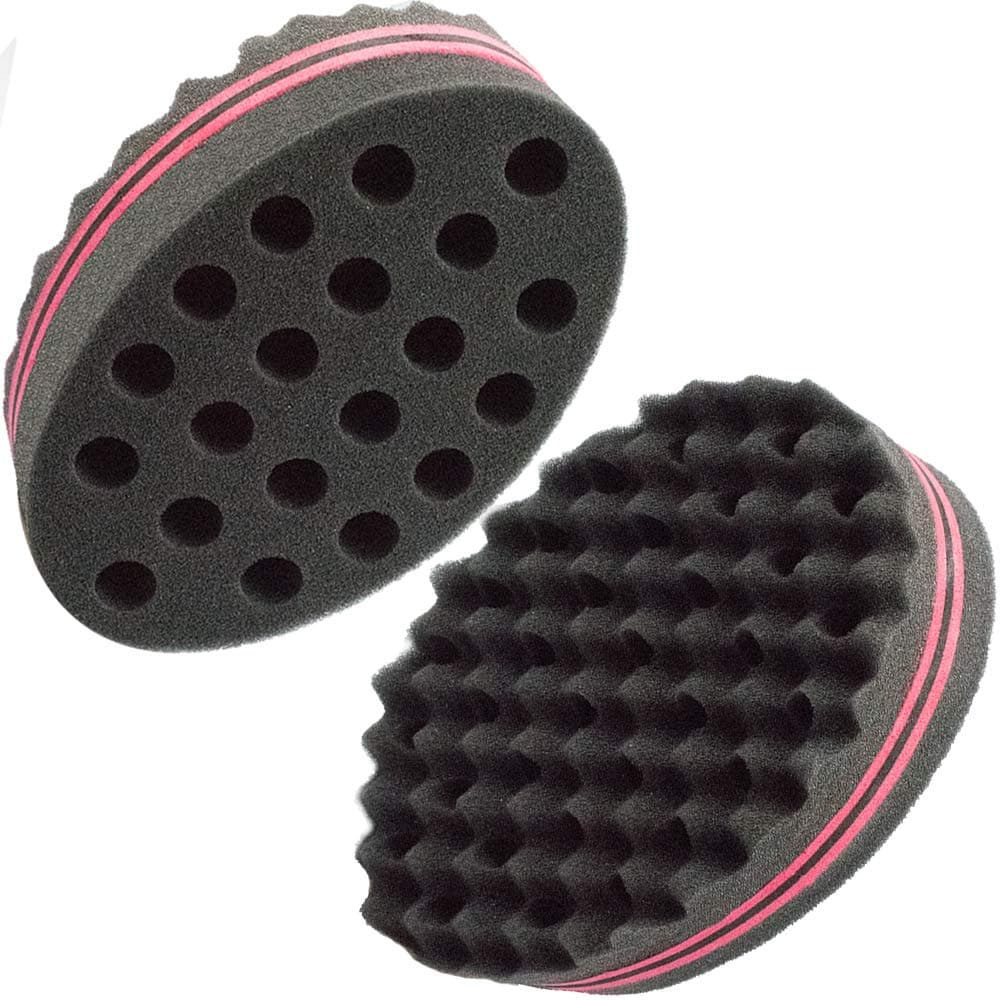 Hair Magic Twist Sponge Two Sides Dread Afro Coil Barber Sponge for Curl Curling Sponge Brush Men and Women Foam Hair Wave Sponge Big and Small Holes for Boy Girl Long Short Hair 1 Pcs