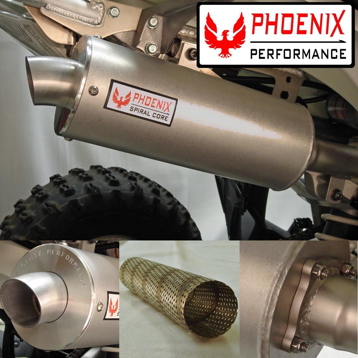 Malone Motorsports PHX-Z400-1SS Suzuki Z400 Phoenix Spiral Core Slip-on Exhaust