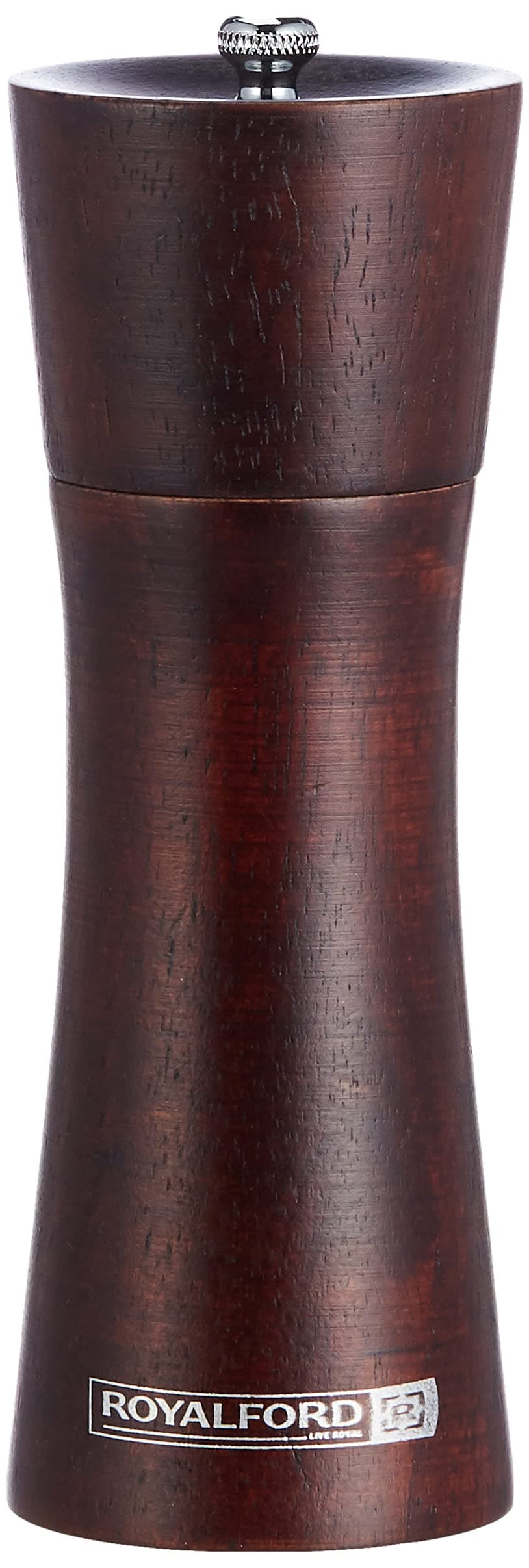 Wooden Pepper Mill - Portable Grinder Manual Mills Solid With Strong Adjustable Ceramic Grinders Ideal Spice Shaker For Pepper, Chilli, Cloves, Herbs & Mixtures Brown RF9963