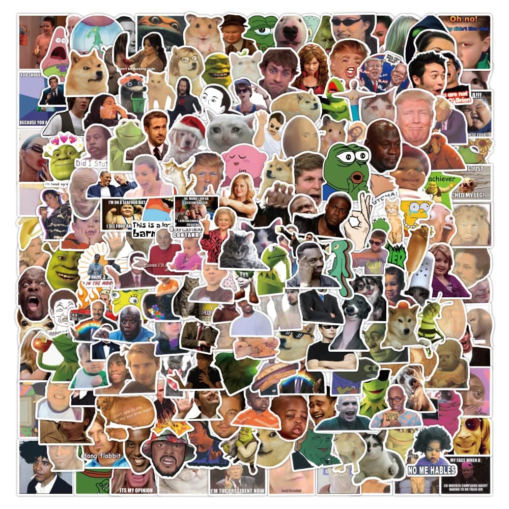 200 Pcs Social Memes Funny Water Bottle Laptop Computer Skateboard Phone Luggage Guitar DIY Decal Stickers,Album, Crafts, Calendar, Planner Aesthetic Interesting Meme Stickers