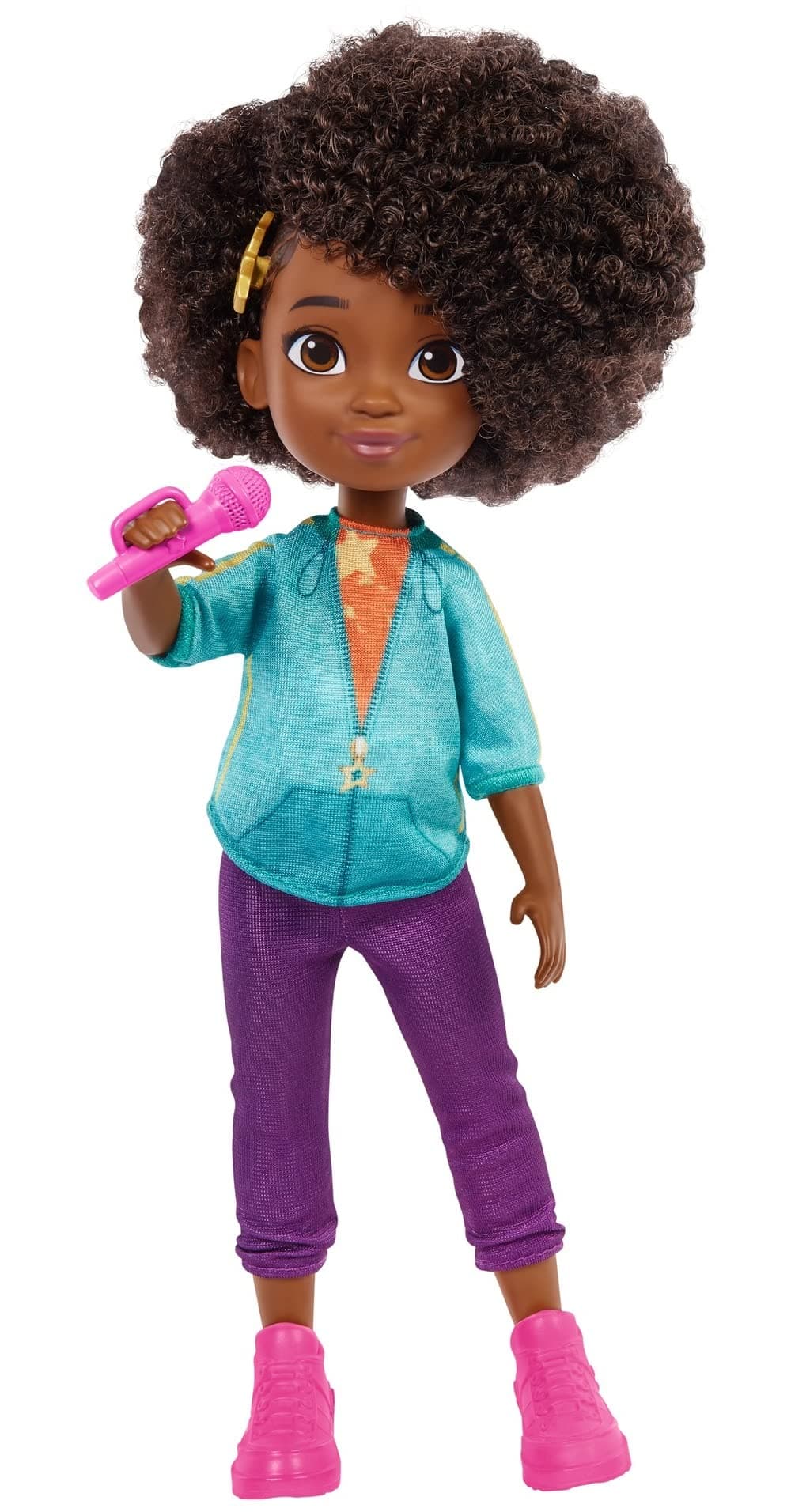 Mattel Karma’s World Mattel Karma Grant Doll with Microphone Accessory, Brown Hair & Brown Eyes