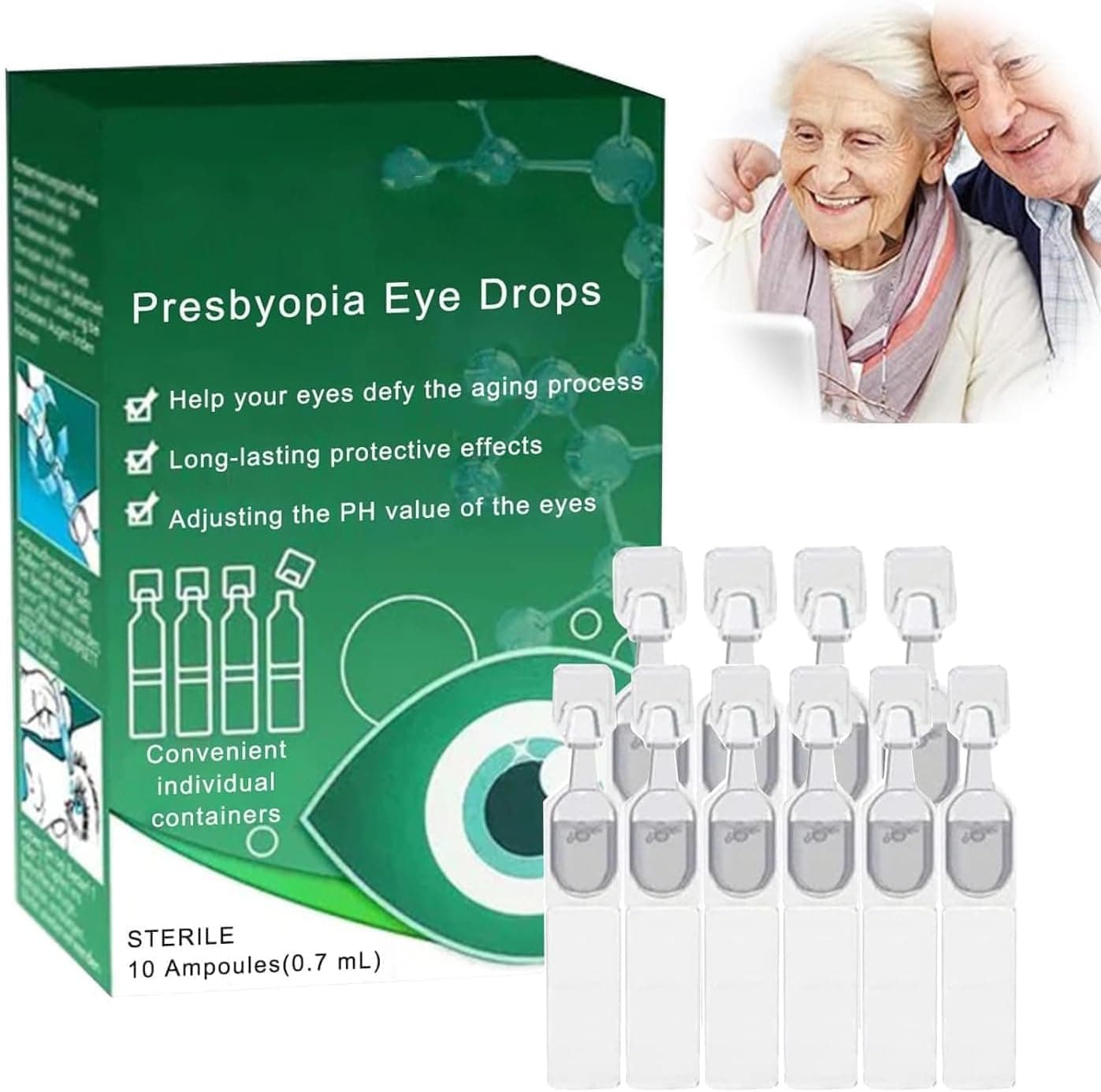 Optivipro Presbyopia Eye Drops, Presbyopia VisionRestore Eye Drops, VisionRestore Eye Drops, Lubricant Eye Drops, Effective Solution for Cataracts & Dry Eyes (1box)