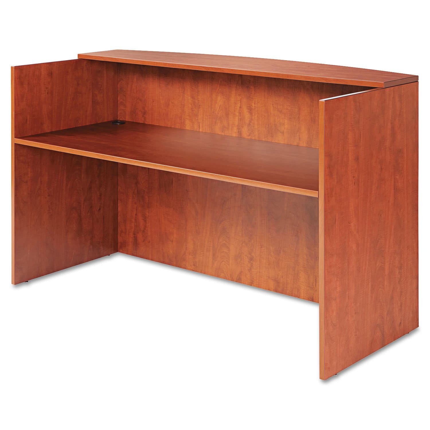 Alera ALE Valencia Series Reception Desk w/Counter, 71w x 35 1/2d x 42 1/2h, Cherry